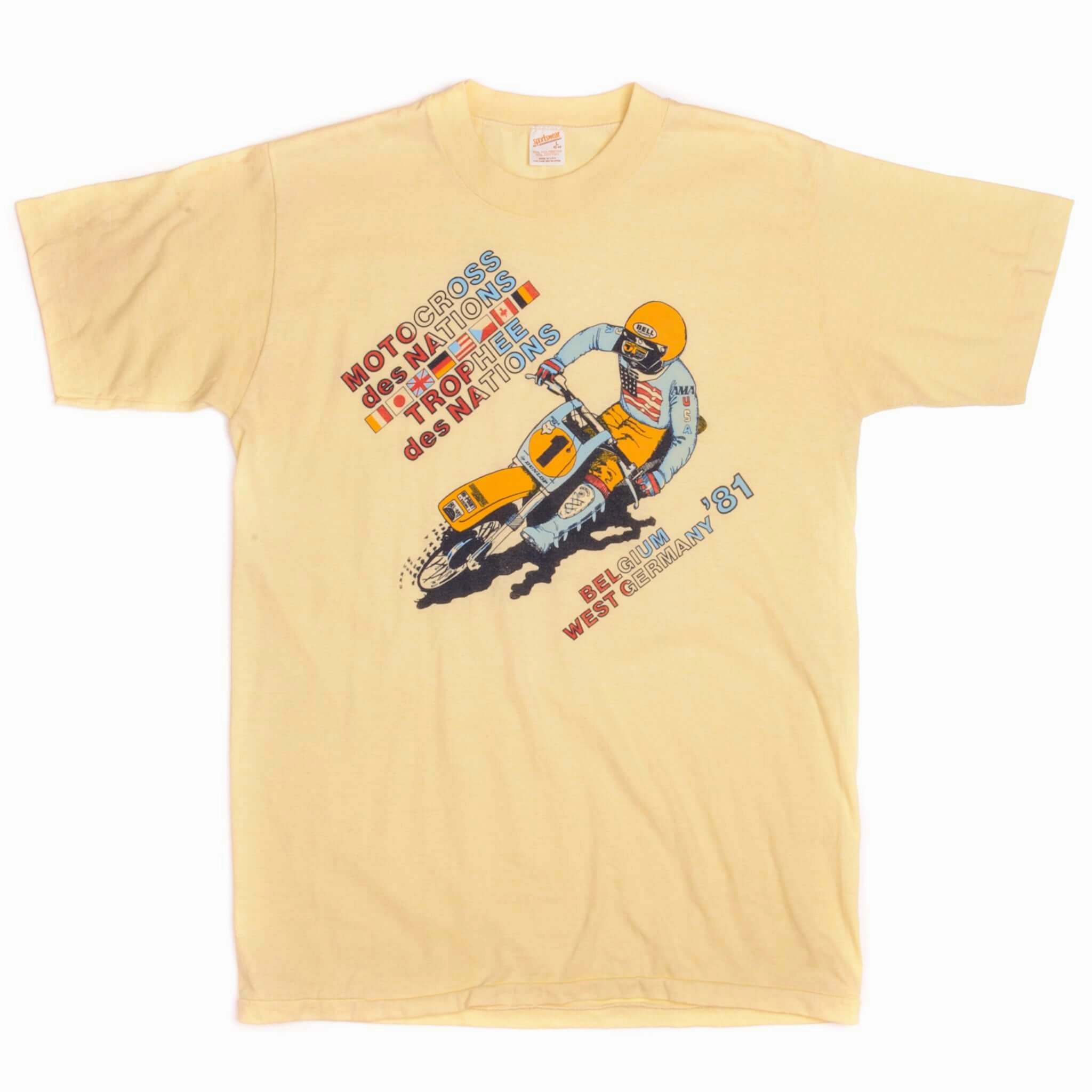 VINTAGE MOTOCROSS DES NATIONS TEE SHIRT 1981 SIZE MEDIUM MADE IN USA