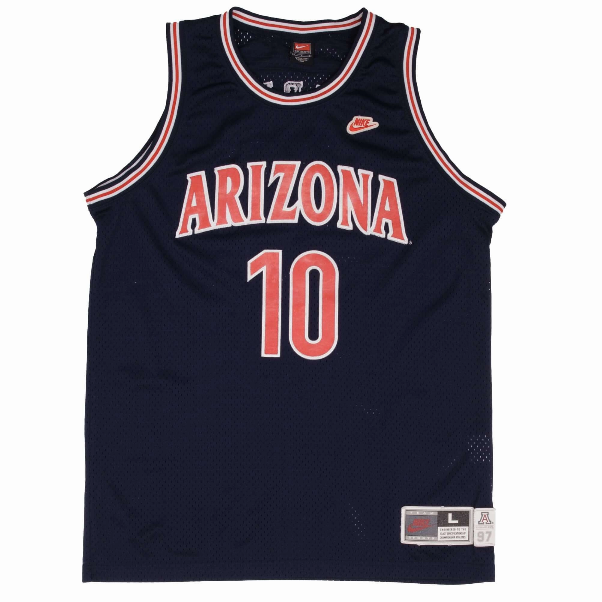 VINTAGE NCAA NIKE ARIZONA WILDCATS MIKE BIBBY #10 1997 JERSEY SIZE LARGE
