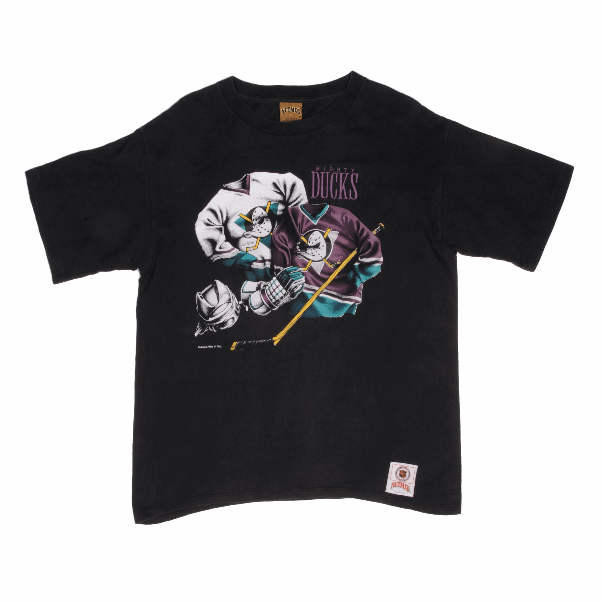 VINTAGE NHL ANAHEIM MIGHTY DUCKS DISNEY TEE SHIRT 1990S LARGE MADE USA