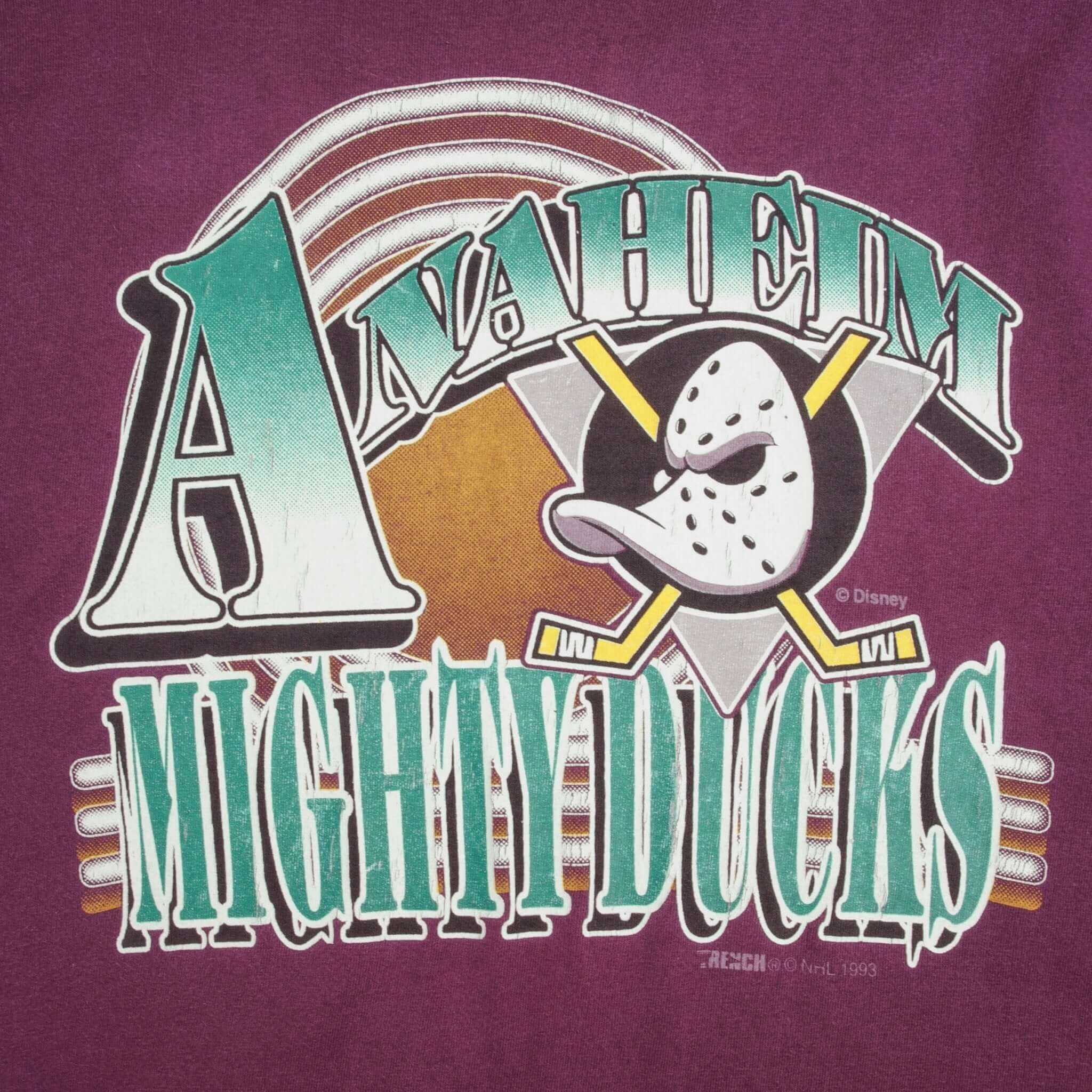 VINTAGE NHL ANAHEIM MIGHTY DUCKS DISNEY TEE SHIRT 1993 SIZE XL MADE IN USA