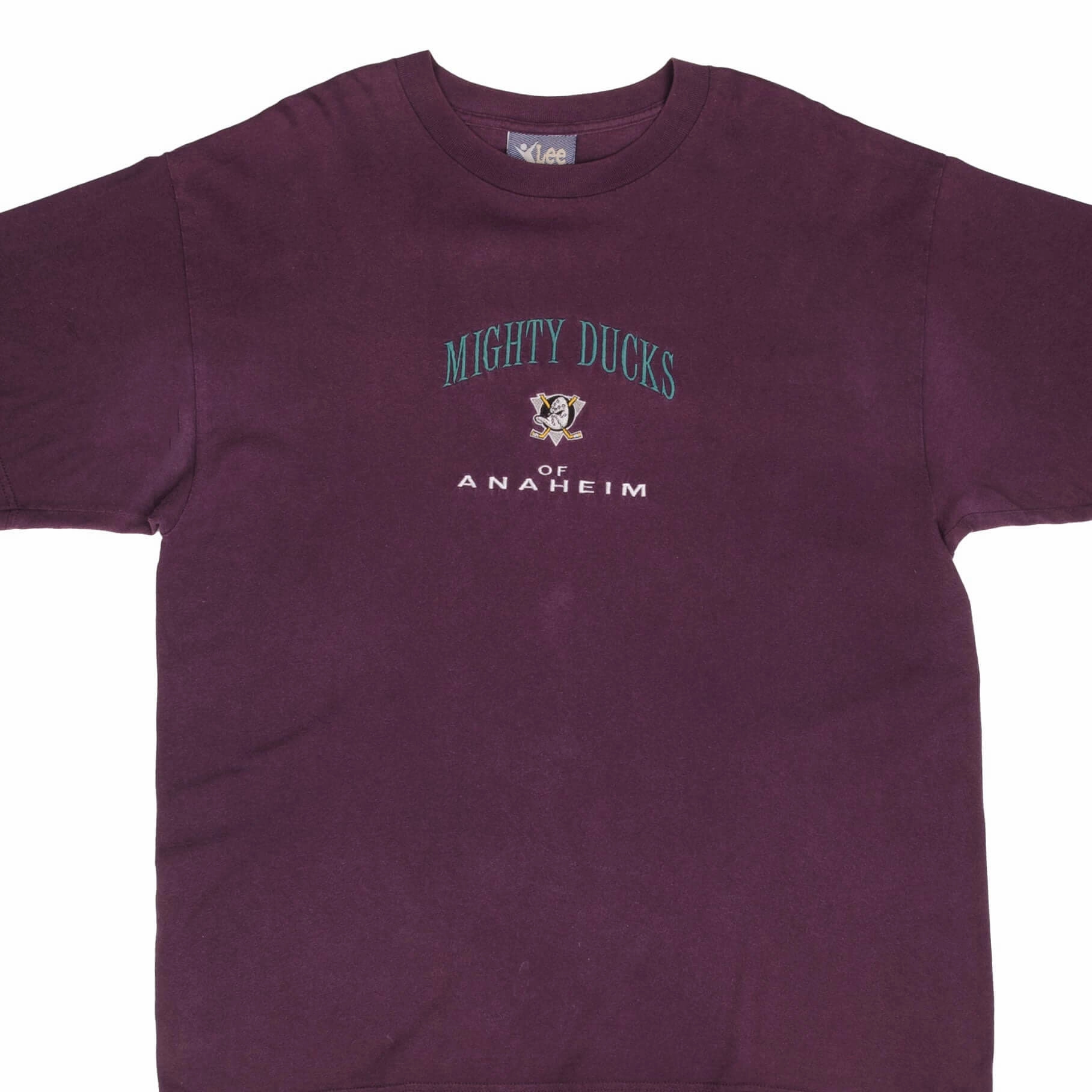 VINTAGE NHL ANAHEIM MIGHTY DUCKS EMBROIDERED TEE SHIRT 1990S XL MADE IN USA