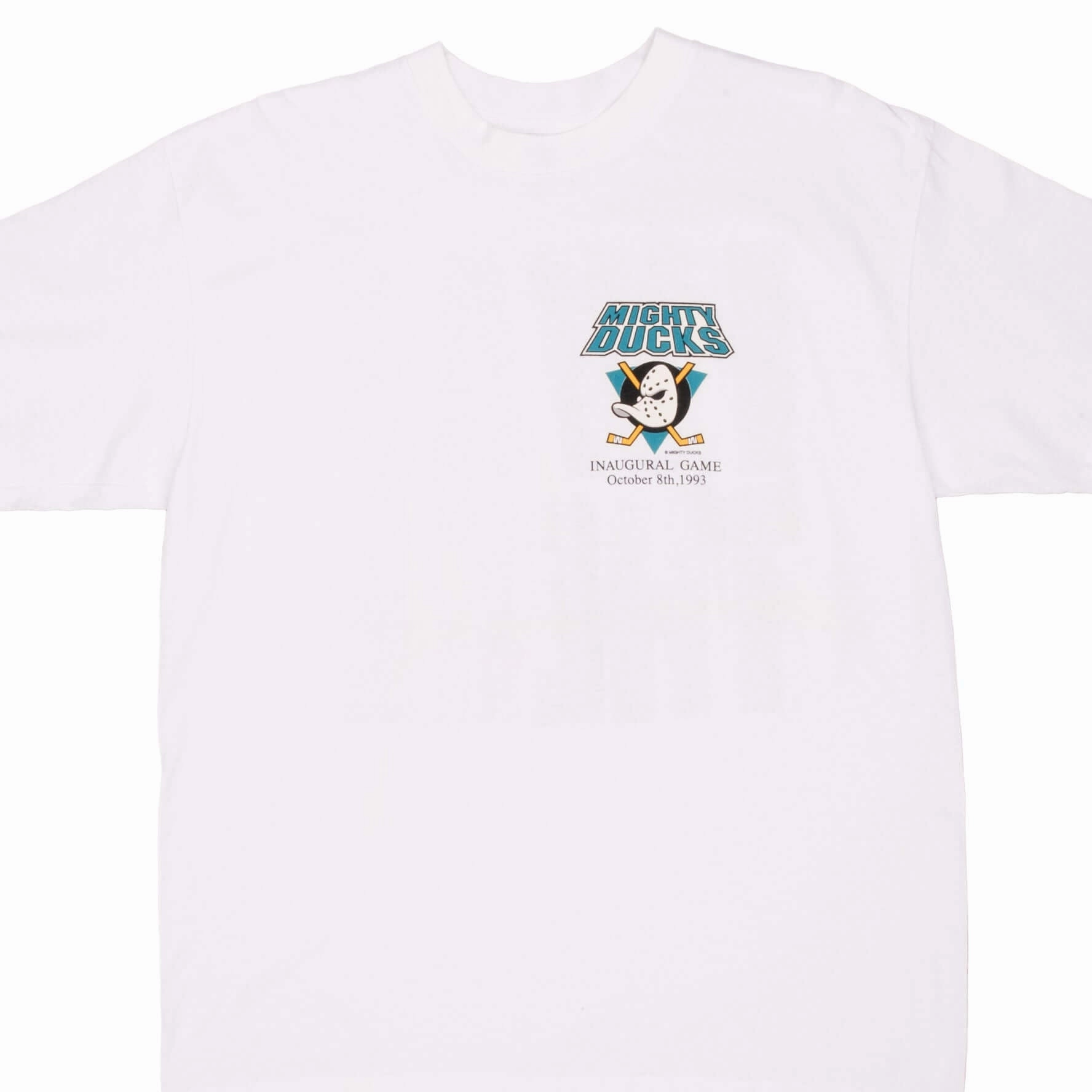 VINTAGE NHL ANAHEIM MIGHTY DUCKS INAUGURAL GAME TEE SHIRT 1993 XL MADE IN USA