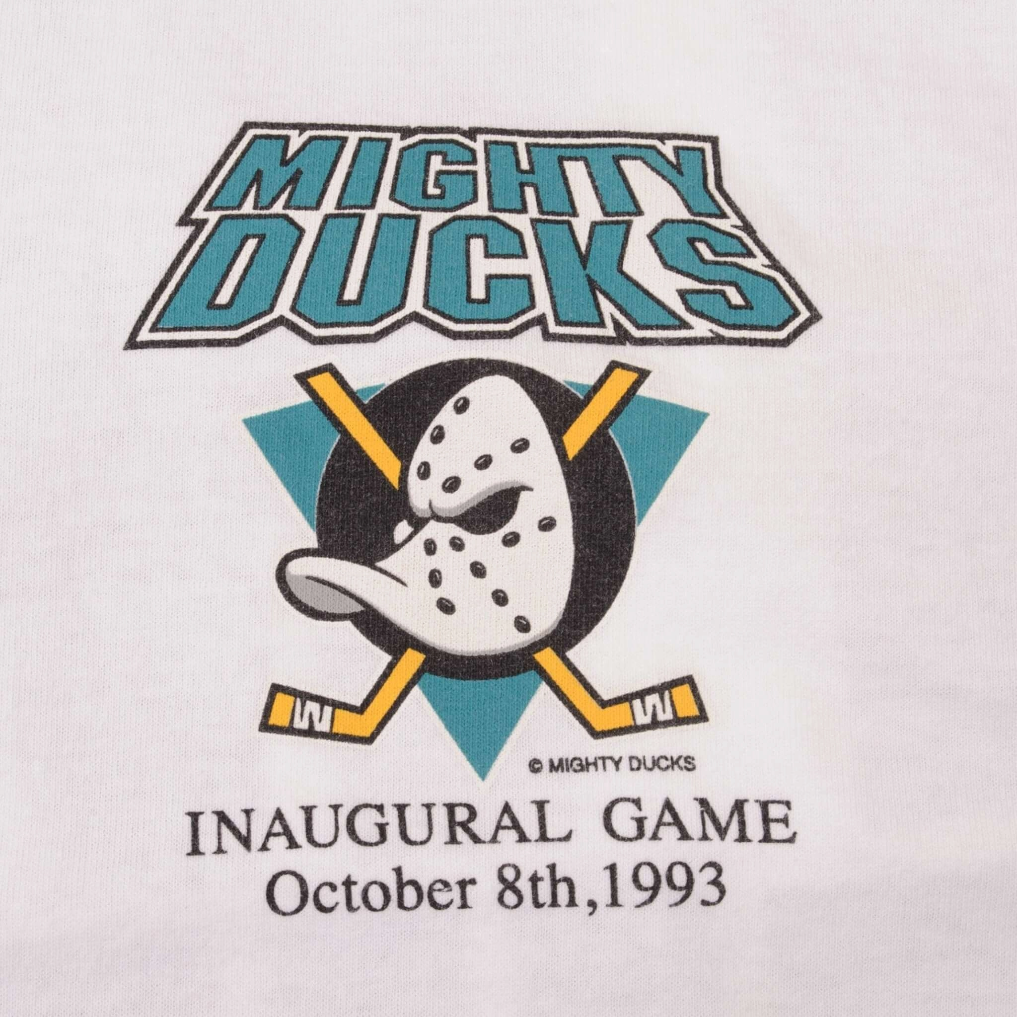 VINTAGE NHL ANAHEIM MIGHTY DUCKS INAUGURAL GAME TEE SHIRT 1993 XL MADE IN USA
