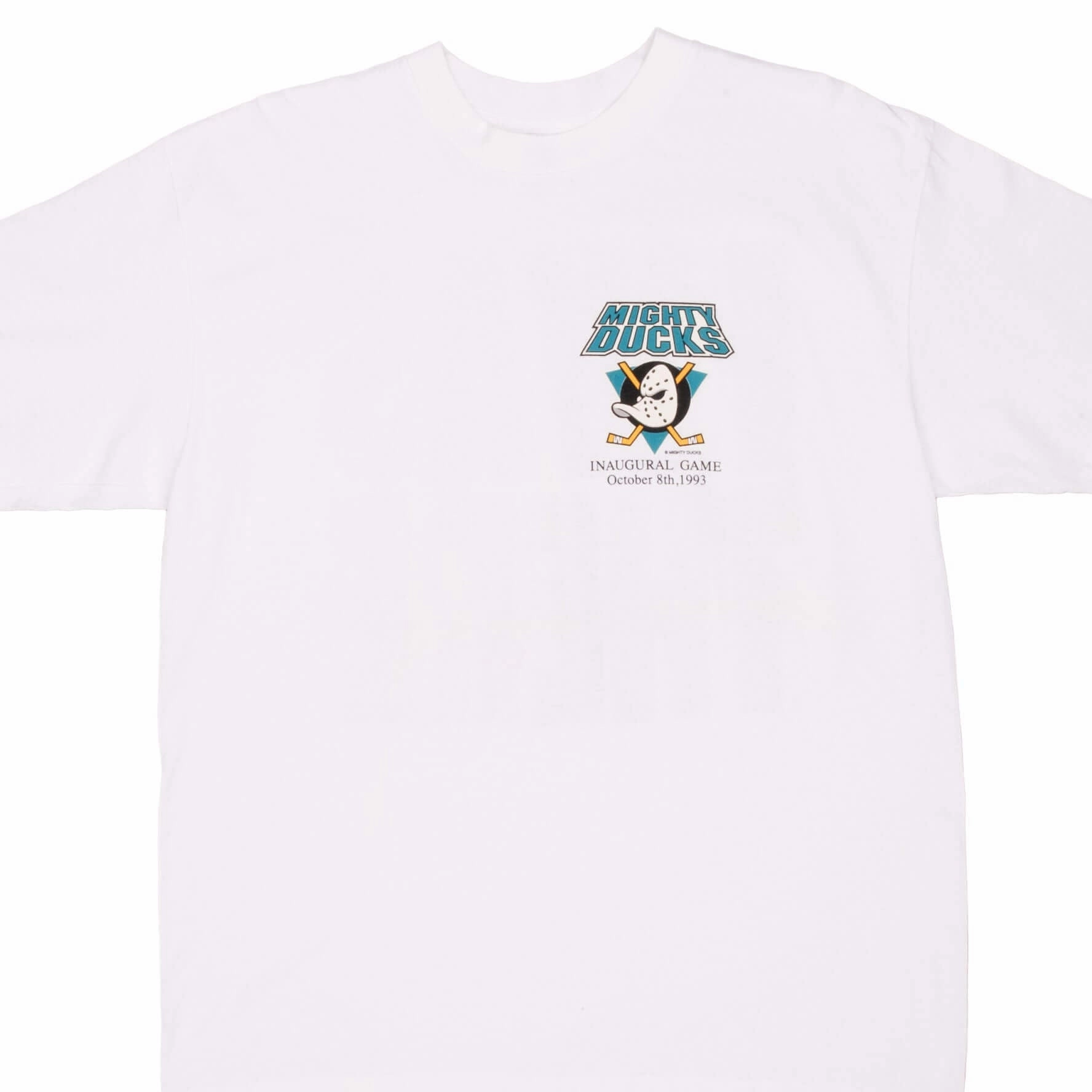 VINTAGE NHL ANAHEIM MIGHTY DUCKS INAUGURAL GAME TEE SHIRT 1993 XL MADE IN USA