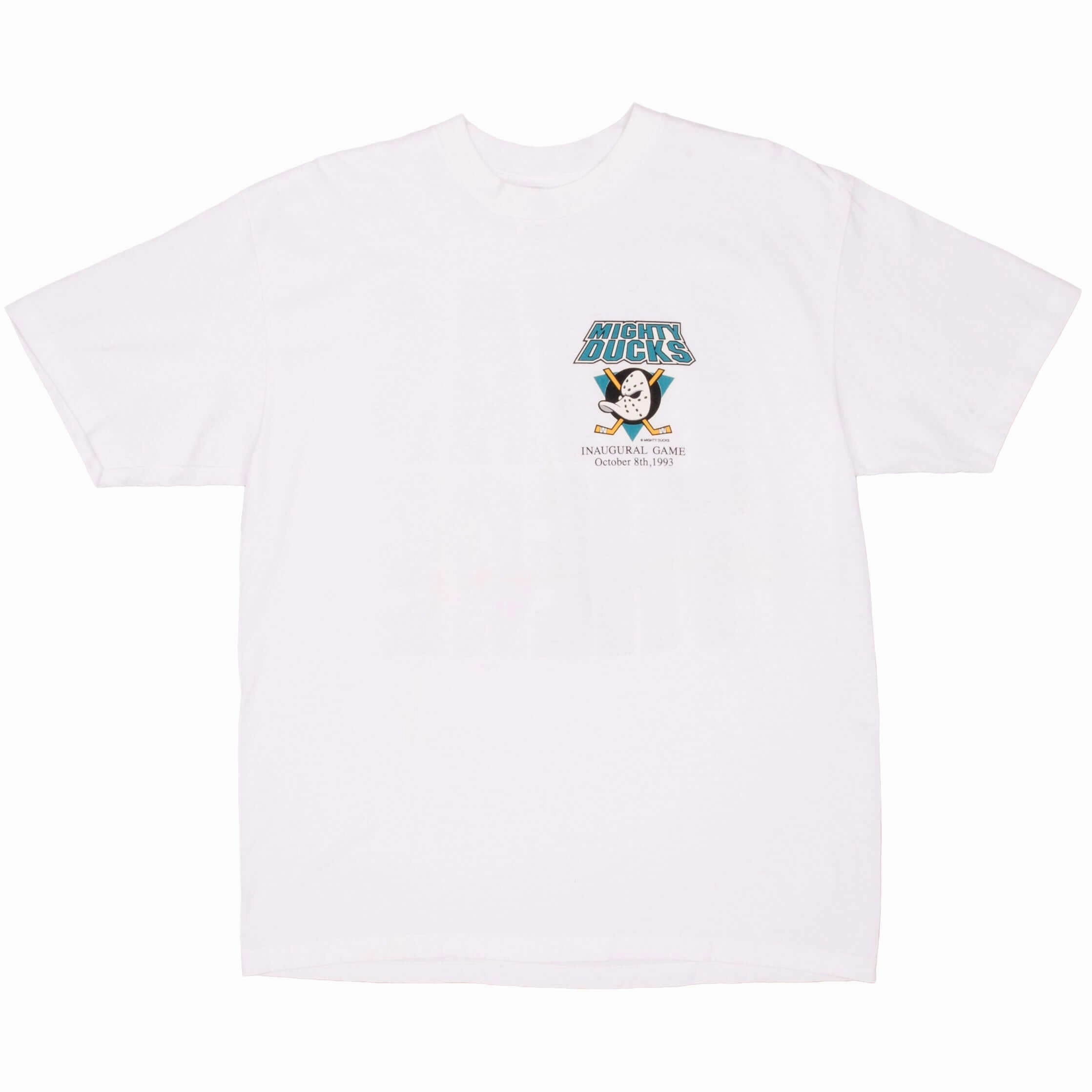 VINTAGE NHL ANAHEIM MIGHTY DUCKS INAUGURAL GAME TEE SHIRT 1993 XL MADE IN USA