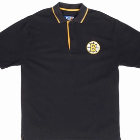 VINTAGE NHL BOSTON BRUINS STARTER POLO SHIRT 1990S LARGE