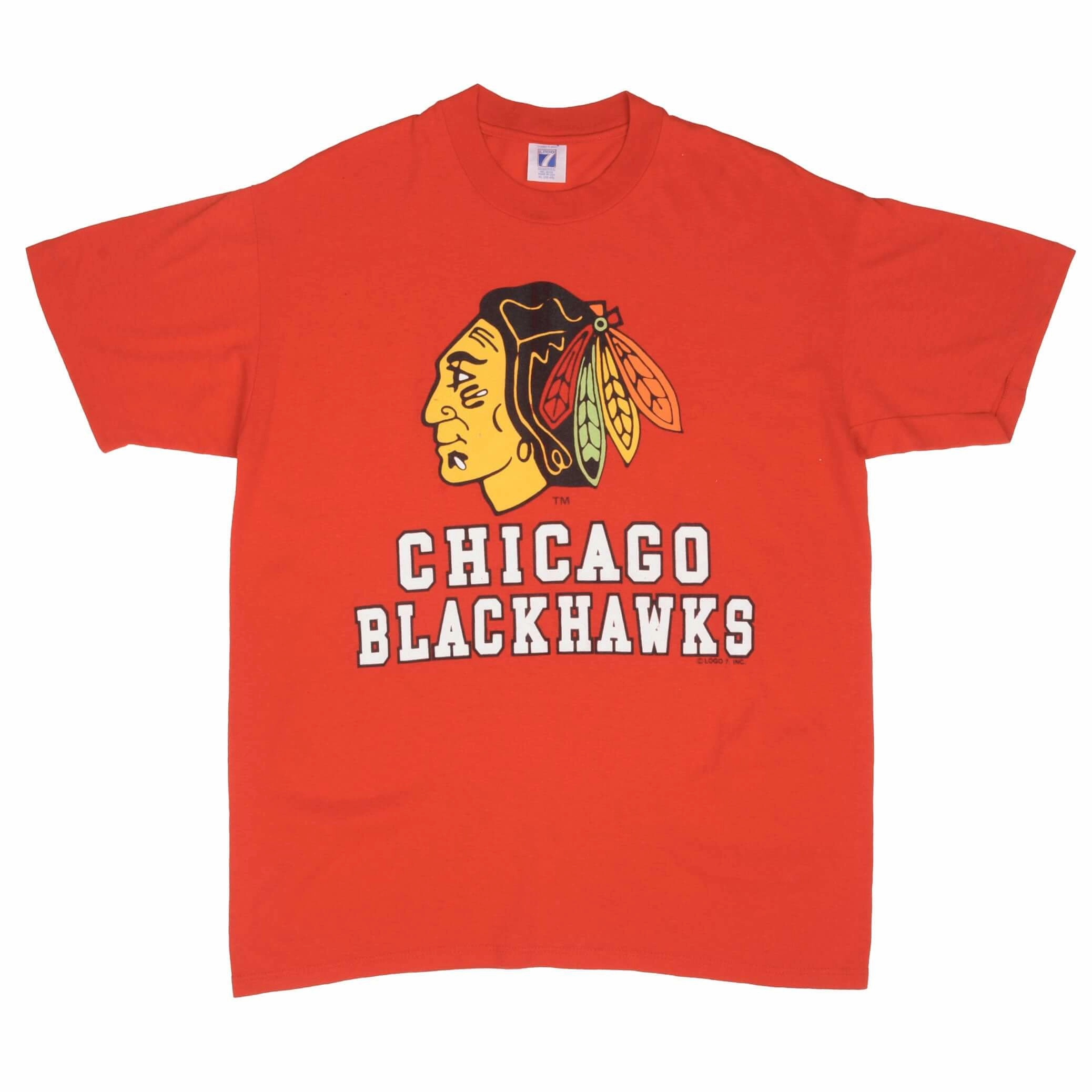 VINTAGE NHL CHICAGO BLACKHAWKS 1990S TEE SHIRT SIZE LARGE MADE IN USA