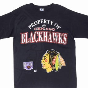 VINTAGE NHL CHICAGO BLACKHAWKS TEE SHIRT 1990S LARGE MADE IN USA