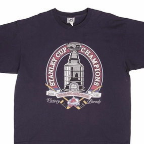VINTAGE NHL COLORADO AVALANCHE STANLEY CUP CHAMPIONS 2001 TEE SHIRT SIZE 2XL