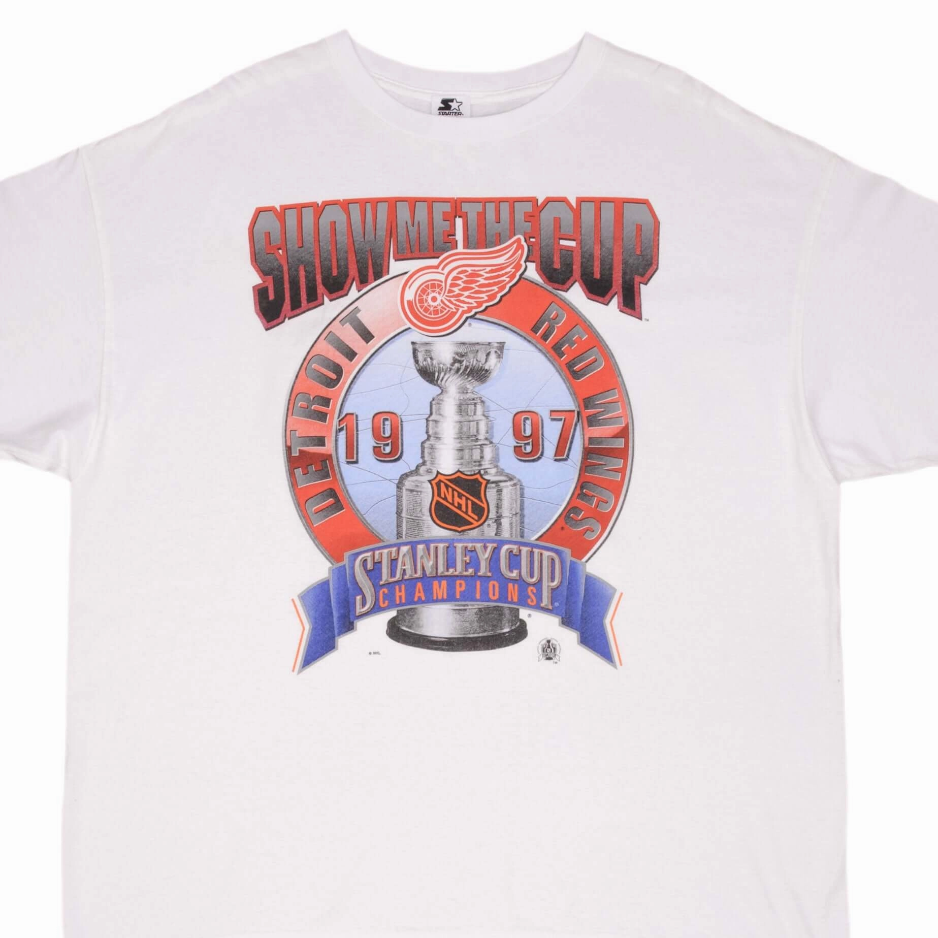 VINTAGE NHL DETROIT RED WINGS STANLEY CUP CHAMPIONS 1997 TEE SHIRT 2XL MADE USA