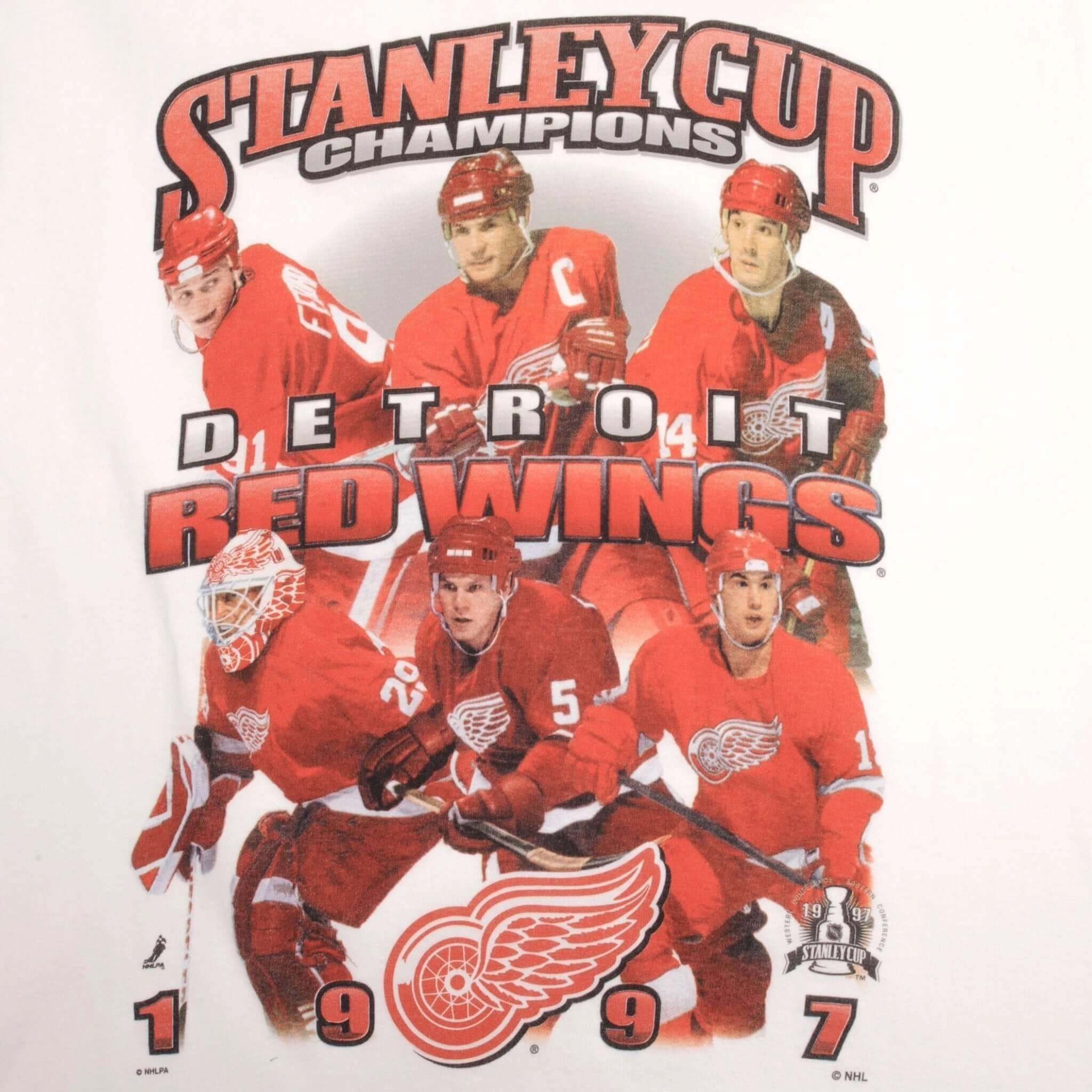 VINTAGE NHL DETROIT RED WINGS STANLEY CUP CHAMPIONS 1997 TEE SHIRT SIZE MEDIUM