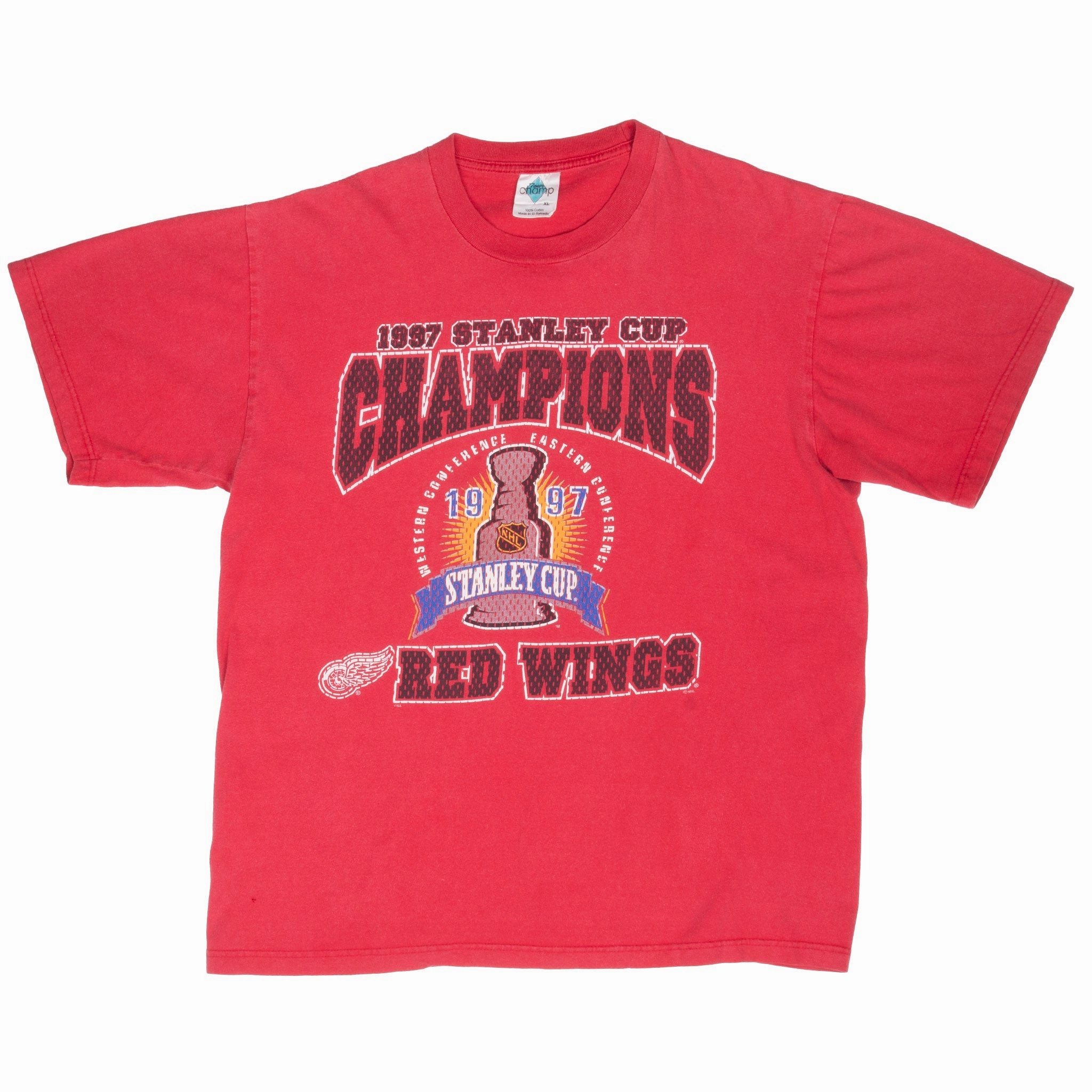 VINTAGE NHL DETROIT RED WINGS STANLEY CUP CHAMPIONS 1997 TEE SHIRT XL