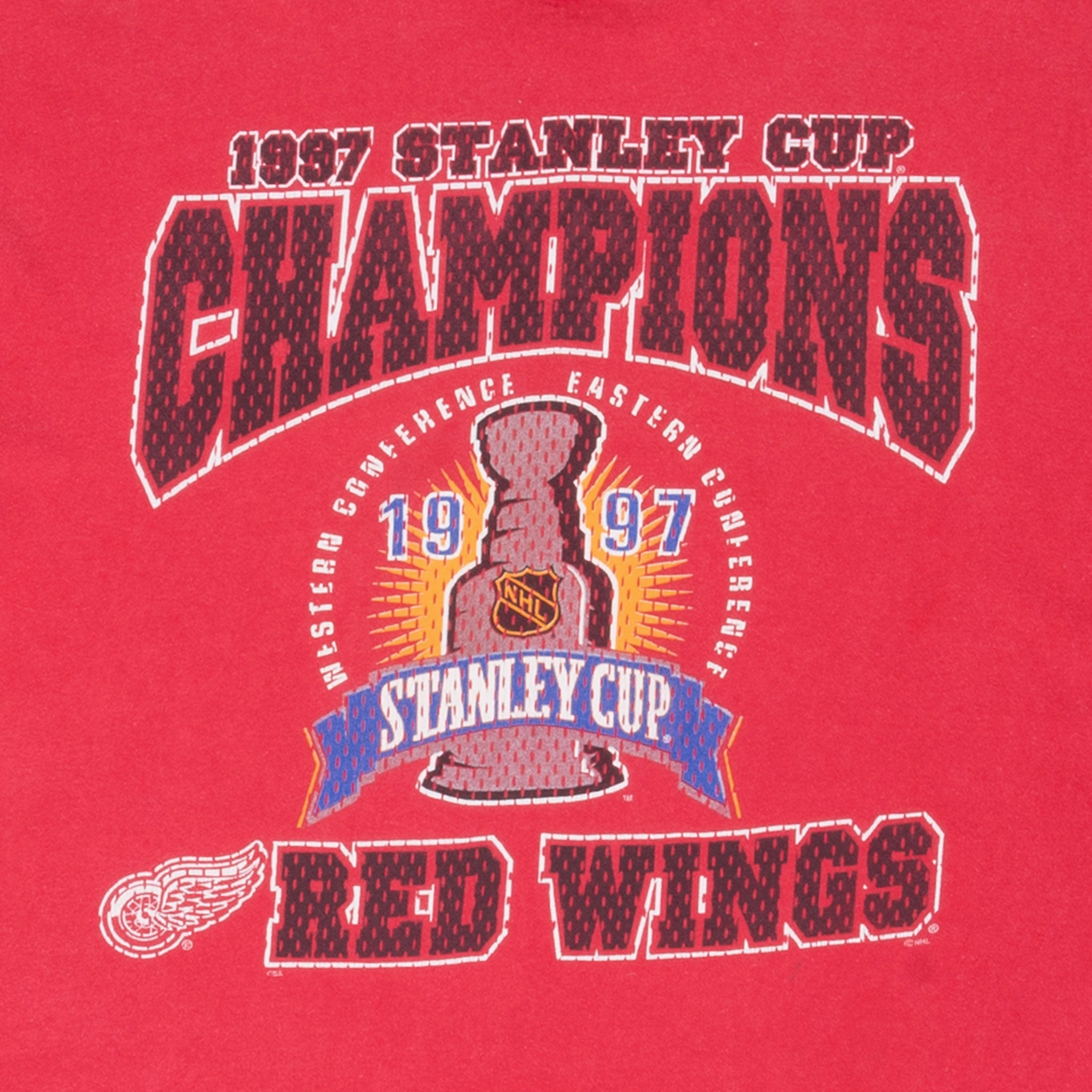 VINTAGE NHL DETROIT RED WINGS STANLEY CUP CHAMPIONS 1997 TEE SHIRT XL