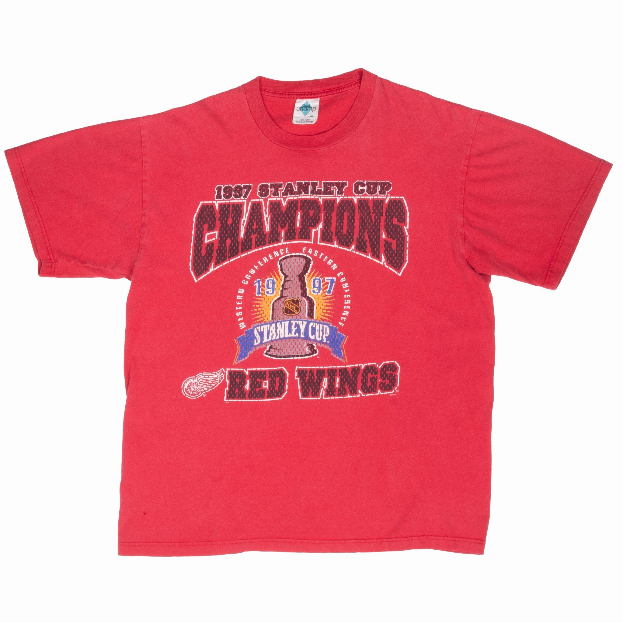 VINTAGE NHL DETROIT RED WINGS STANLEY CUP CHAMPIONS 1997 TEE SHIRT XL