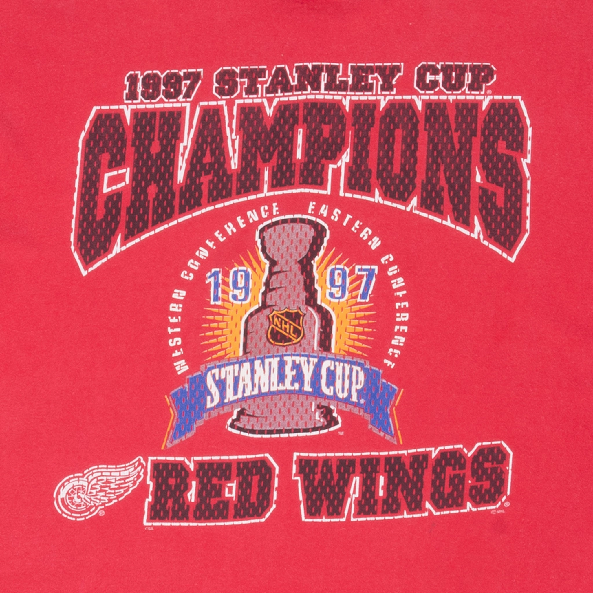 VINTAGE NHL DETROIT RED WINGS STANLEY CUP CHAMPIONS 1997 TEE SHIRT XL