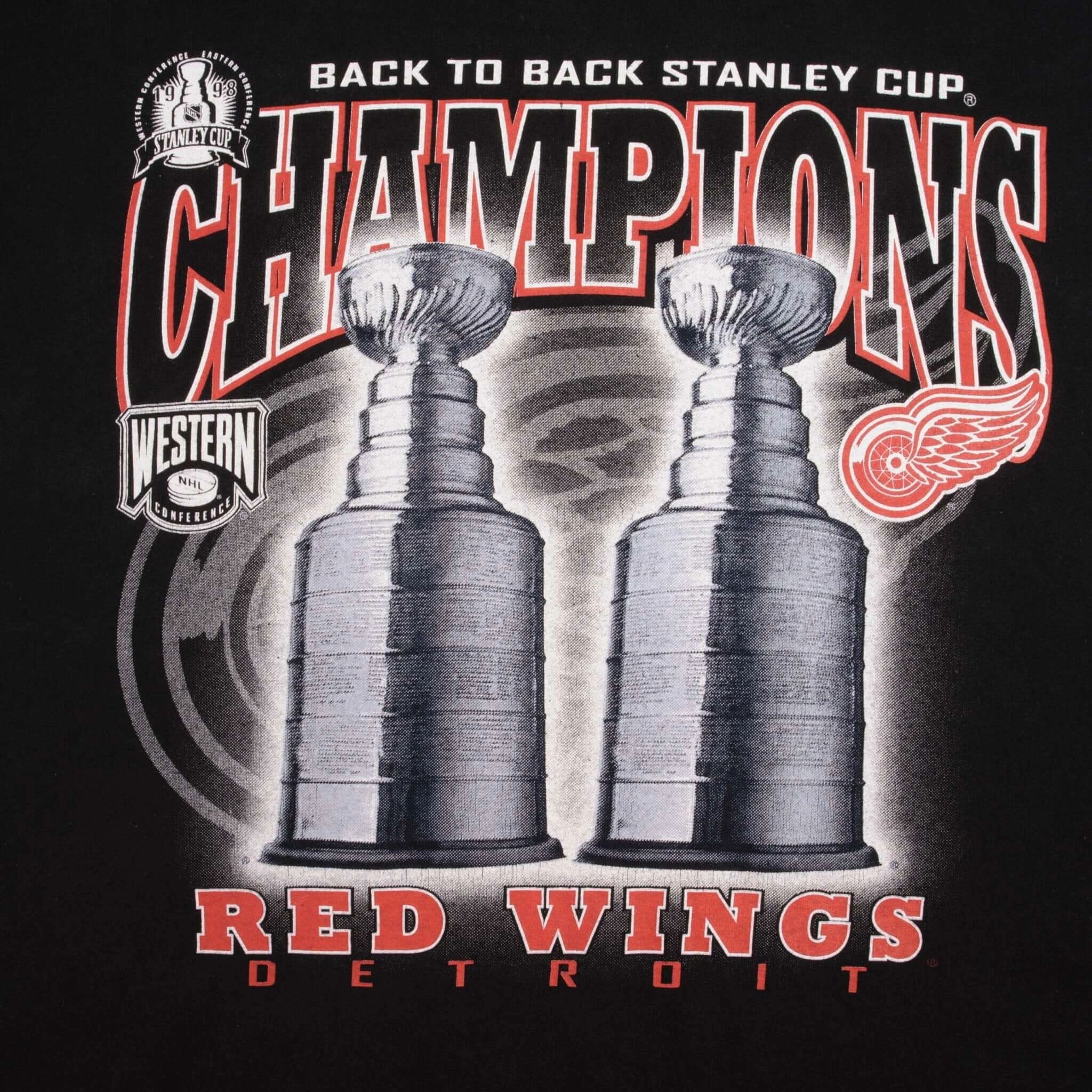 VINTAGE NHL DETROIT RED WINGS STANLEY CUP CHAMPIONS 1998 TEE SHIRT 2XL