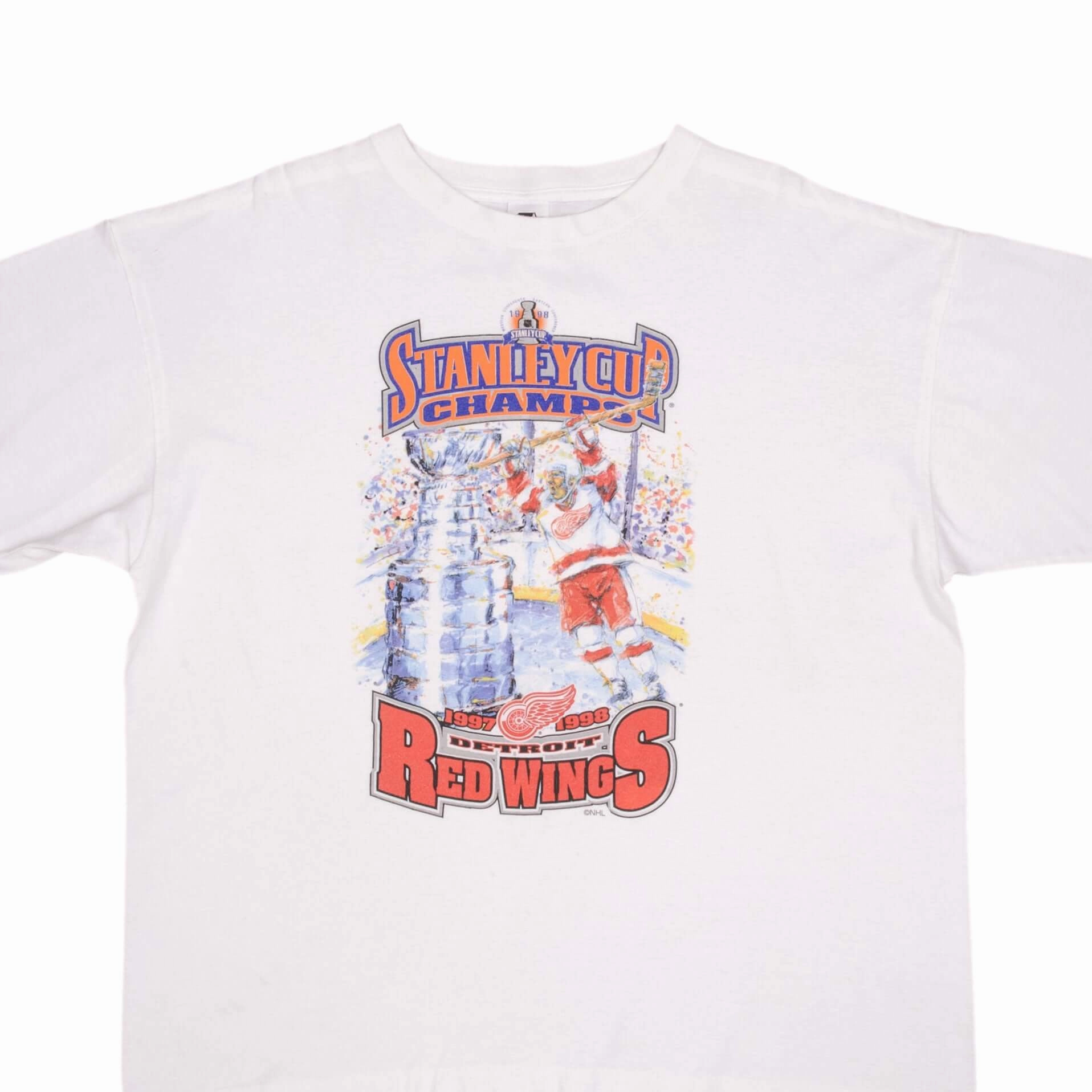VINTAGE NHL DETROIT RED WINGS STANLEY CUP CHAMPIONS 1998 TEE SHIRT XL