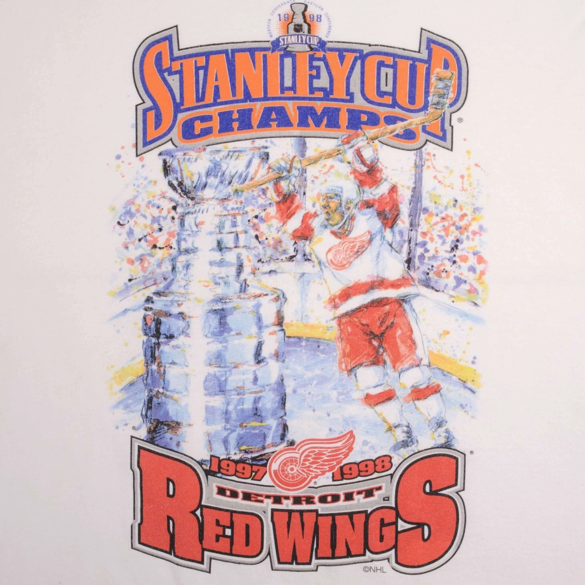 VINTAGE NHL DETROIT RED WINGS STANLEY CUP CHAMPIONS 1998 TEE SHIRT XL