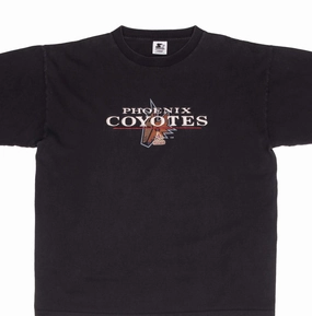 VINTAGE NHL PHOENIX COYOTES EMBROIDERED 1990S TEE SHIRT SIZE LARGE MADE IN USA