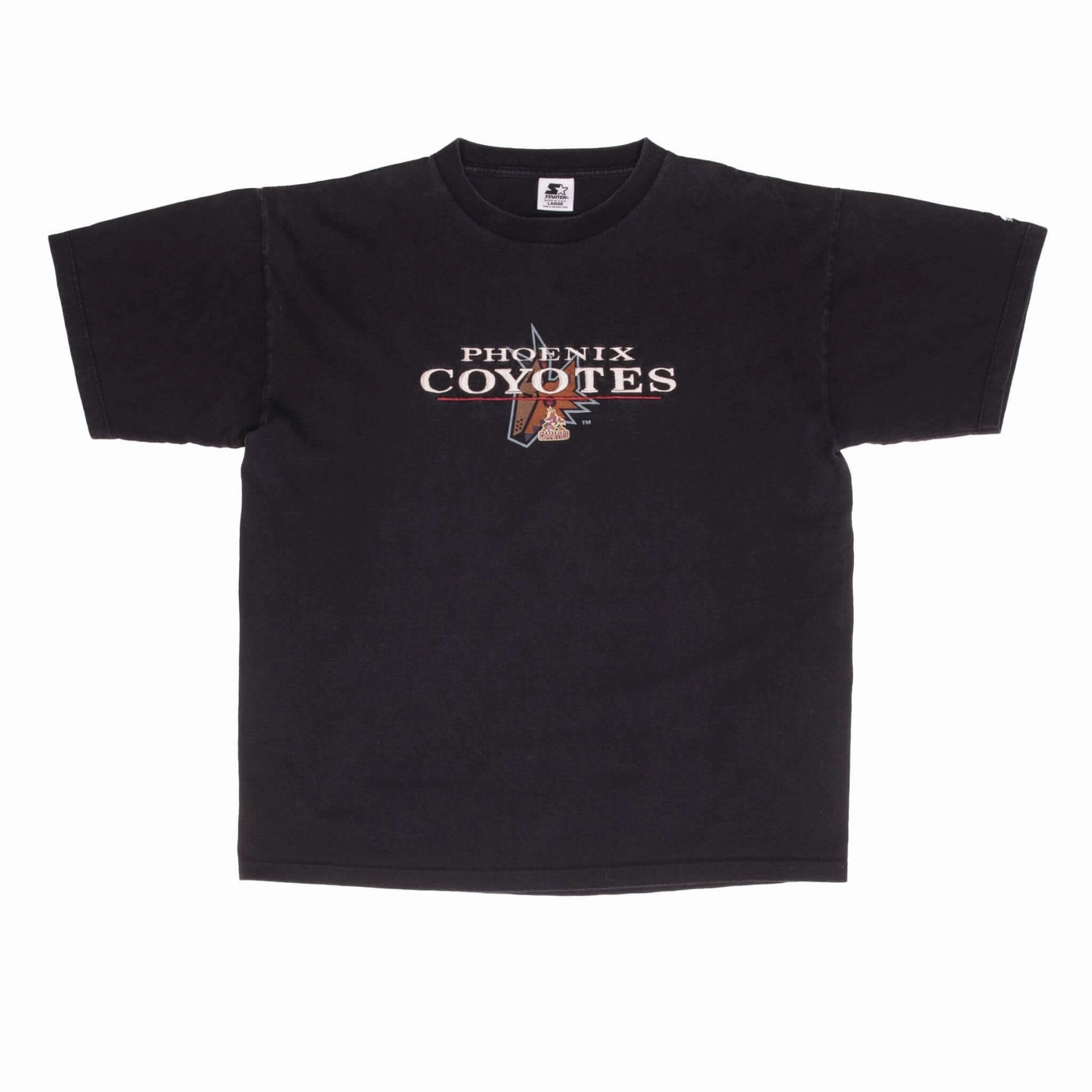 VINTAGE NHL PHOENIX COYOTES EMBROIDERED 1990S TEE SHIRT SIZE LARGE MADE IN USA