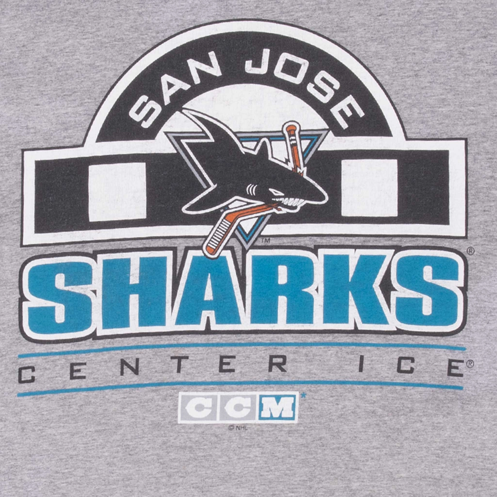VINTAGE NHL SAN JOSE SHARKS TEE SHIRT 1990S SIZE LARGE