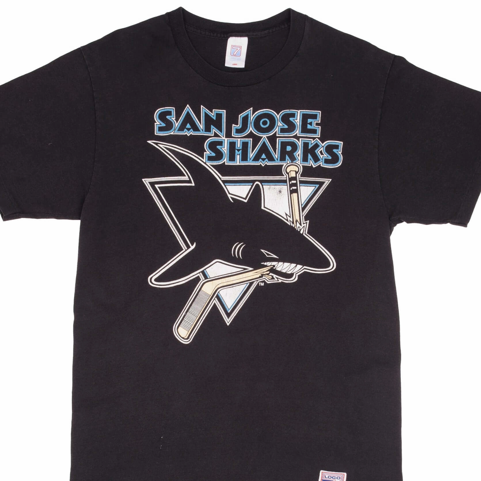 VINTAGE NHL SAN JOSE SHARKS TEE SHIRT 1990S SIZE LARGE MADE IN USA