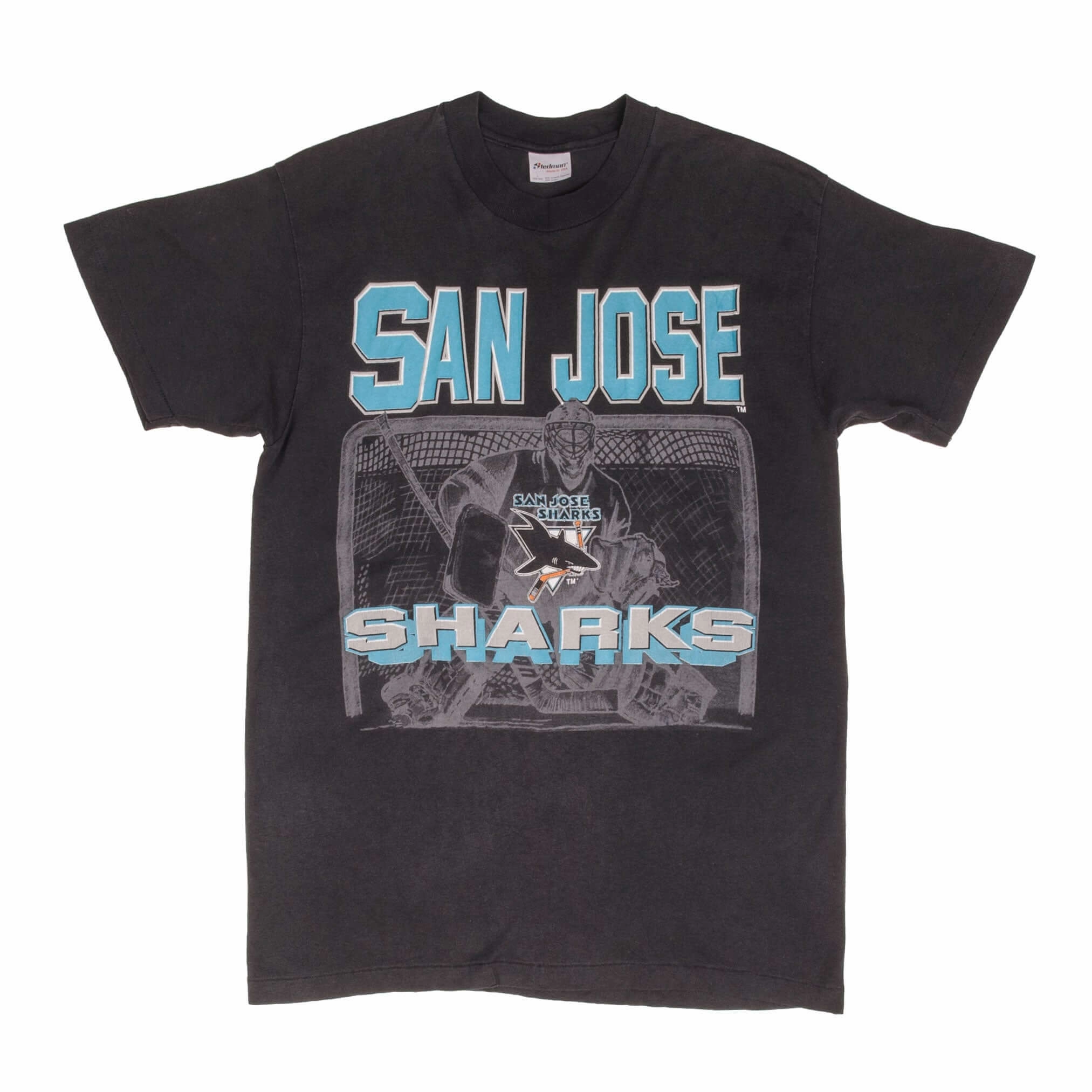 VINTAGE NHL SAN JOSE SHARKS TEE SHIRT 1990S SIZE MEDIUM MADE IN USA