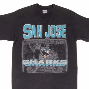 VINTAGE NHL SAN JOSE SHARKS TEE SHIRT 1990S SIZE MEDIUM MADE IN USA