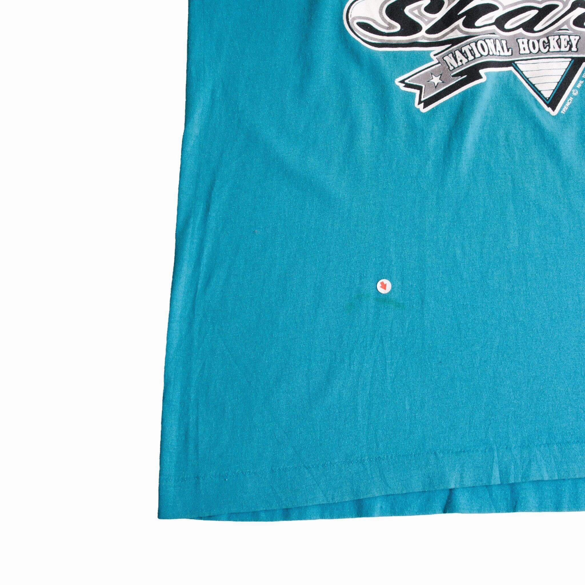 VINTAGE NHL SAN JOSE SHARKS TEE SHIRT 1991 SIZE LARGE MADE IN USA