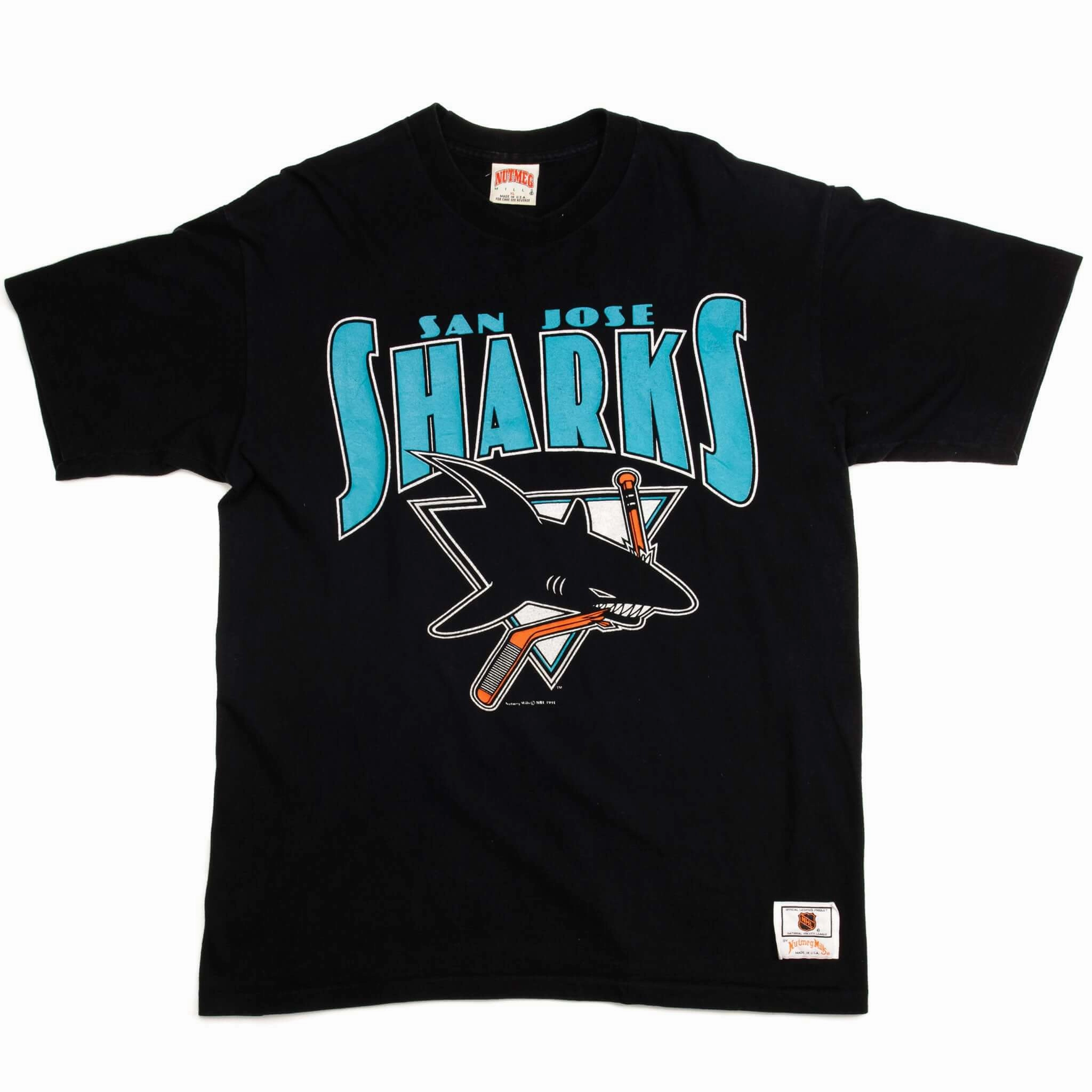 VINTAGE NHL SAN JOSE SHARKS TEE SHIRT 1991 SIZE XL MADE IN USA
