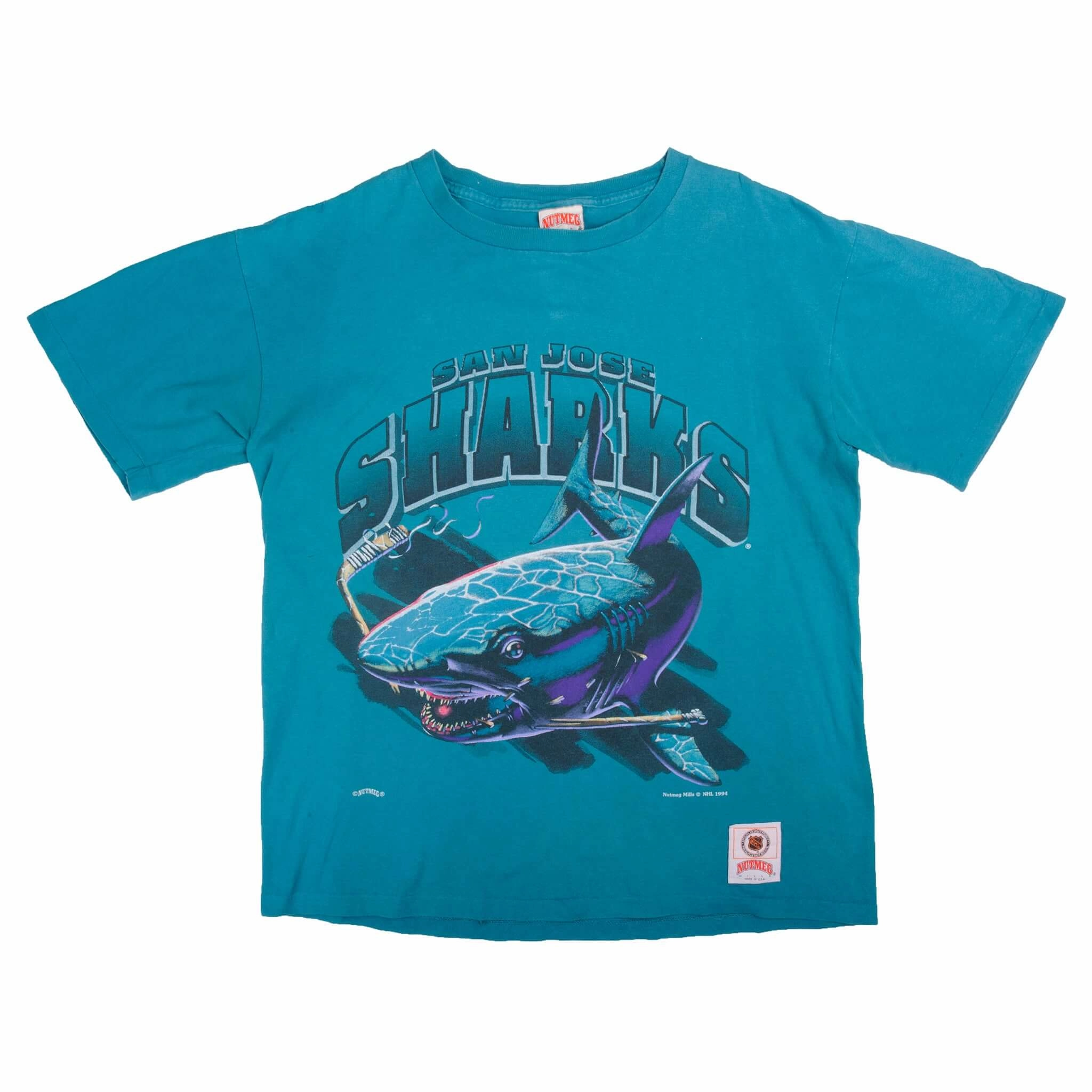 VINTAGE NHL SAN JOSE SHARKS TEE SHIRT 1994 SIZE XL MADE IN USA