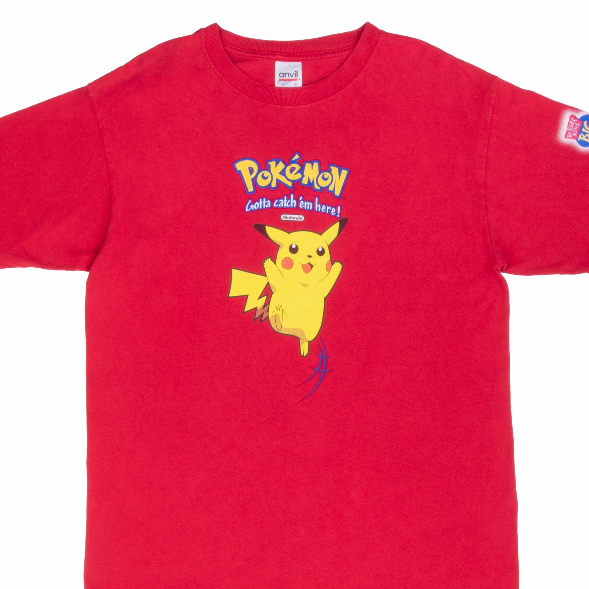 VINTAGE POKEMON X BURGER KING PIKACHU 1990S TEE SHIRT SIZE LARGE
