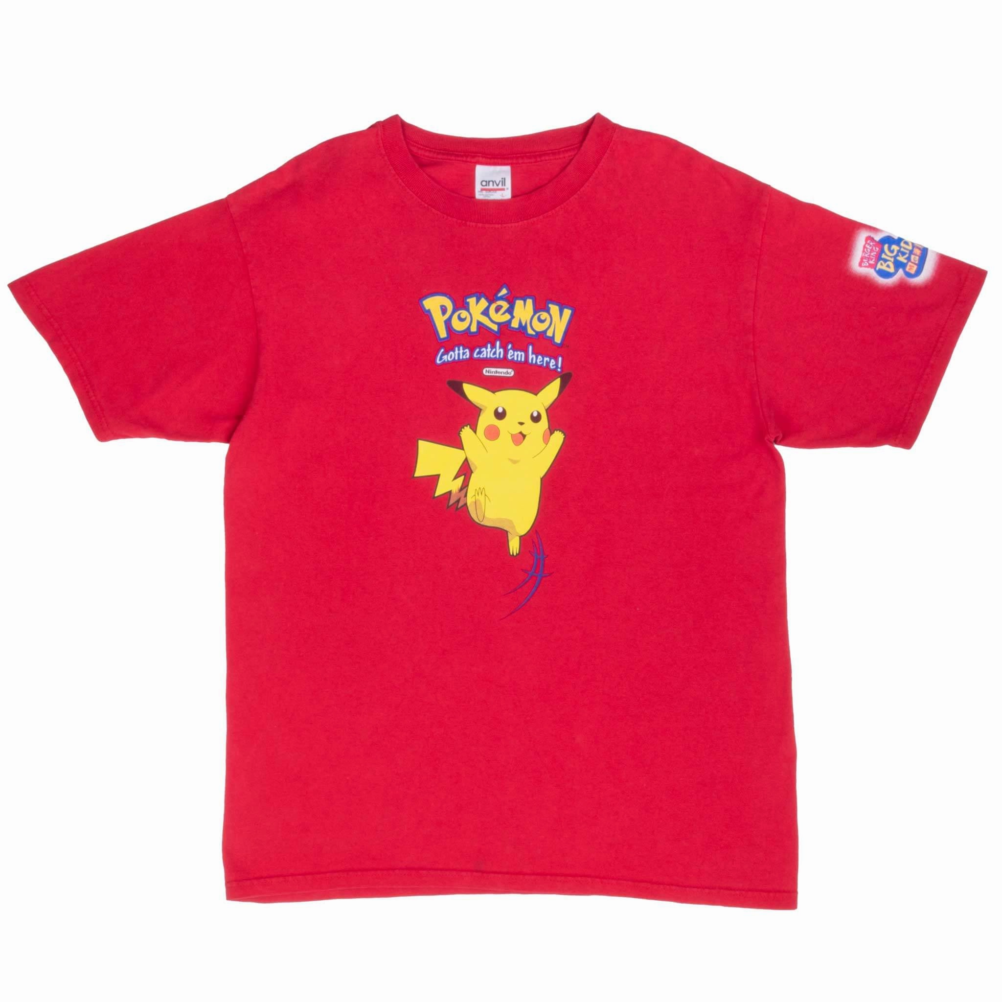 VINTAGE POKEMON X BURGER KING PIKACHU 1990S TEE SHIRT SIZE LARGE