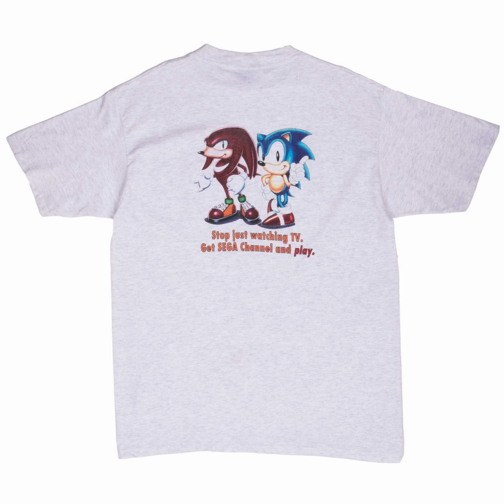 VINTAGE SEGA CHANNEL SONIC KNUCKLES 1990S TEE SHIRT XL