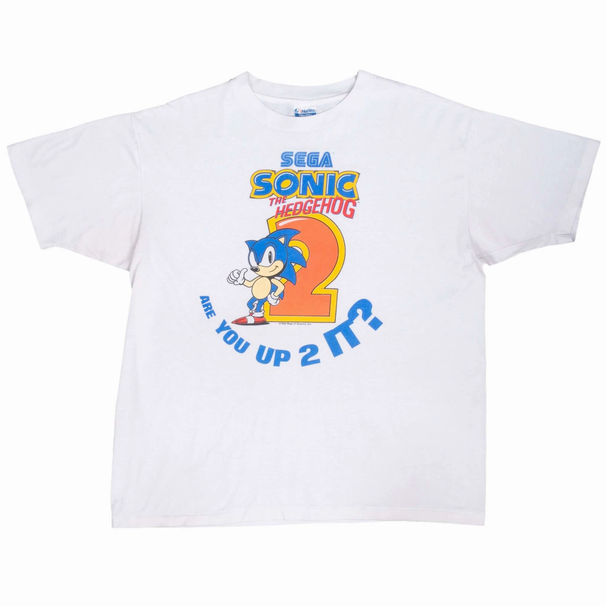 VINTAGE SEGA SONIC THE HEDGEHOG SEGA 1992 TEE SHIRT XL MADE IN USA