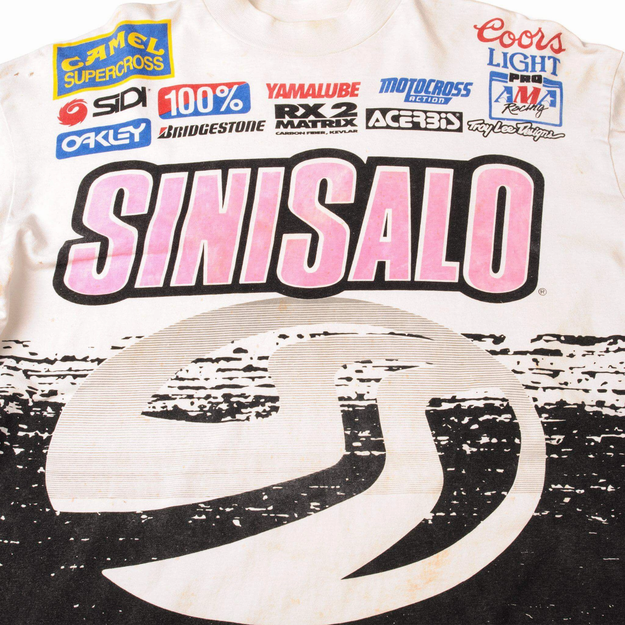 VINTAGE SINISALO MOTOCROSS MX 1980s LONG SLEEVES TEE SHIRT SIZE XL
