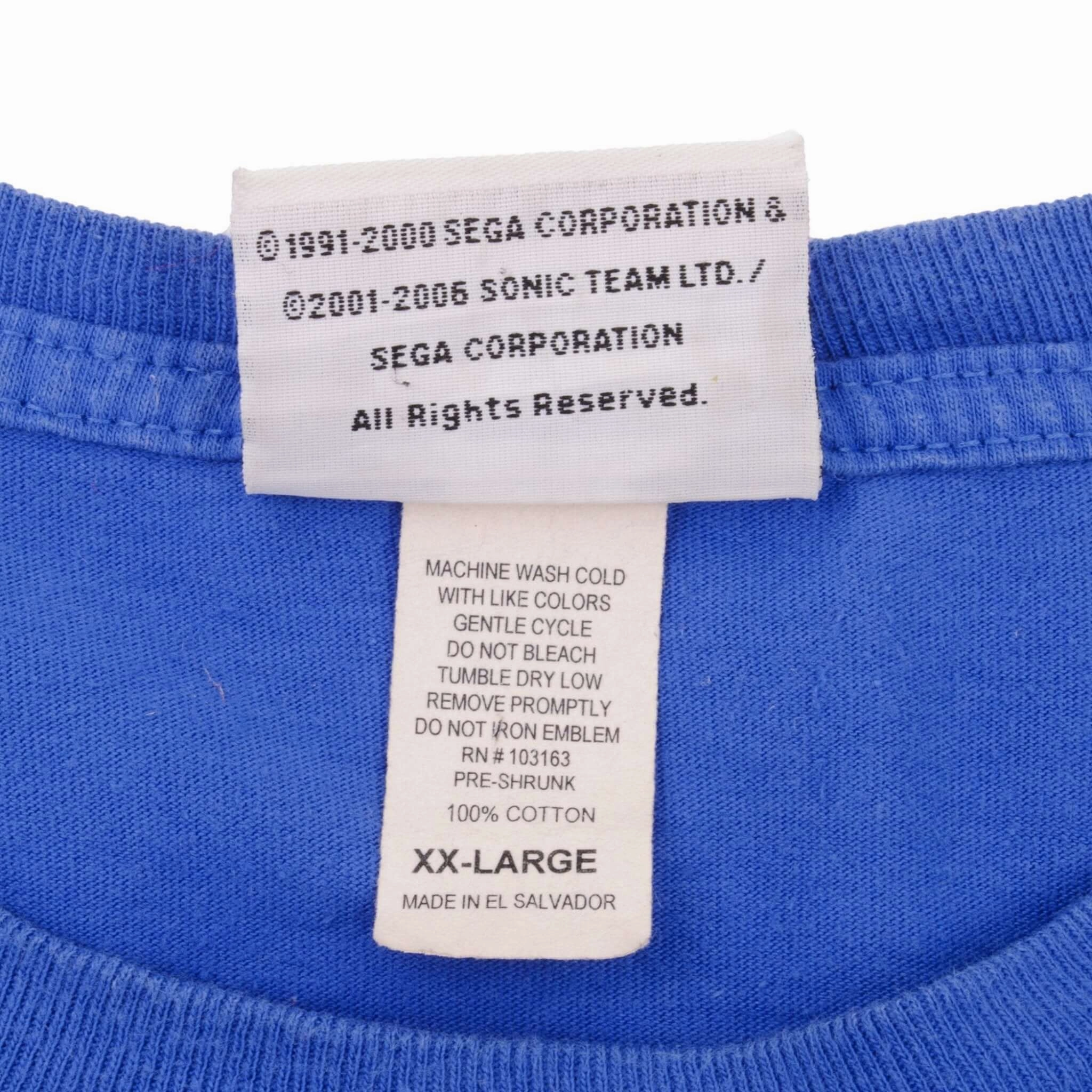 VINTAGE SONIC THE HEDGEHOG SEGA 2006 TEE SHIRT SIZE 2XL
