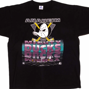 VINTAGE STARTER NHL ANAHEIM MIGHTY DUCKS TEE SHIRT 1993 SIZE XL MADE IN USA