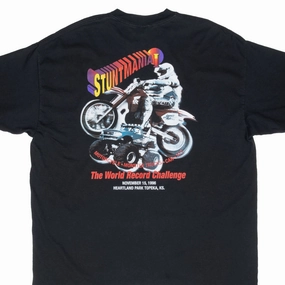 VINTAGE STUNTMANIA 1 MOTORCYCLE RACING 1996 TEE SHIRT 2XL MADE IN USA