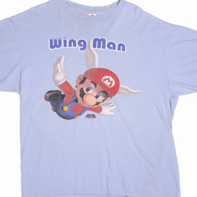 VINTAGE SUPER MARIO WING MAN TEE SHIRT 2008 SIZE LARGE