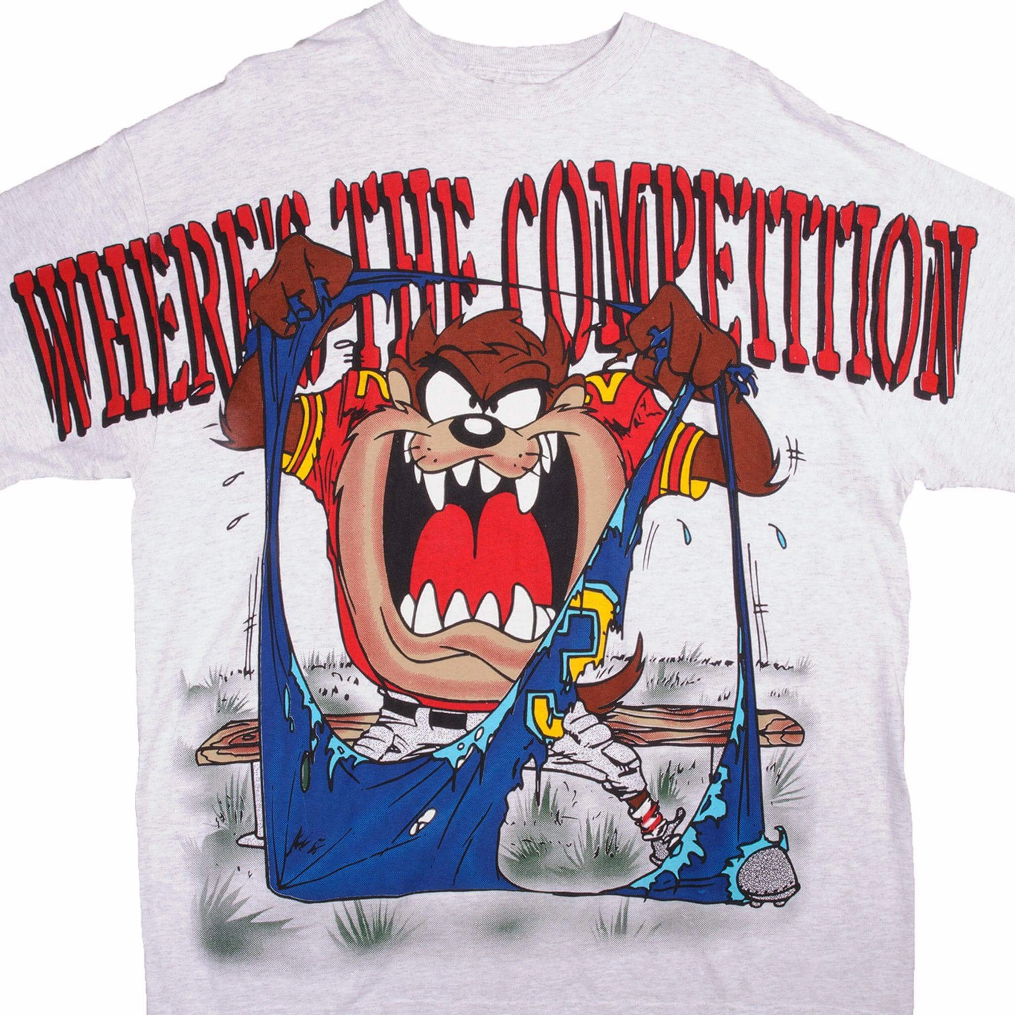 VINTAGE TAZ LOONEY TUNES  TEE SHIRT 1997 SIZE XL MADE IN USA ALL OVER PRINT