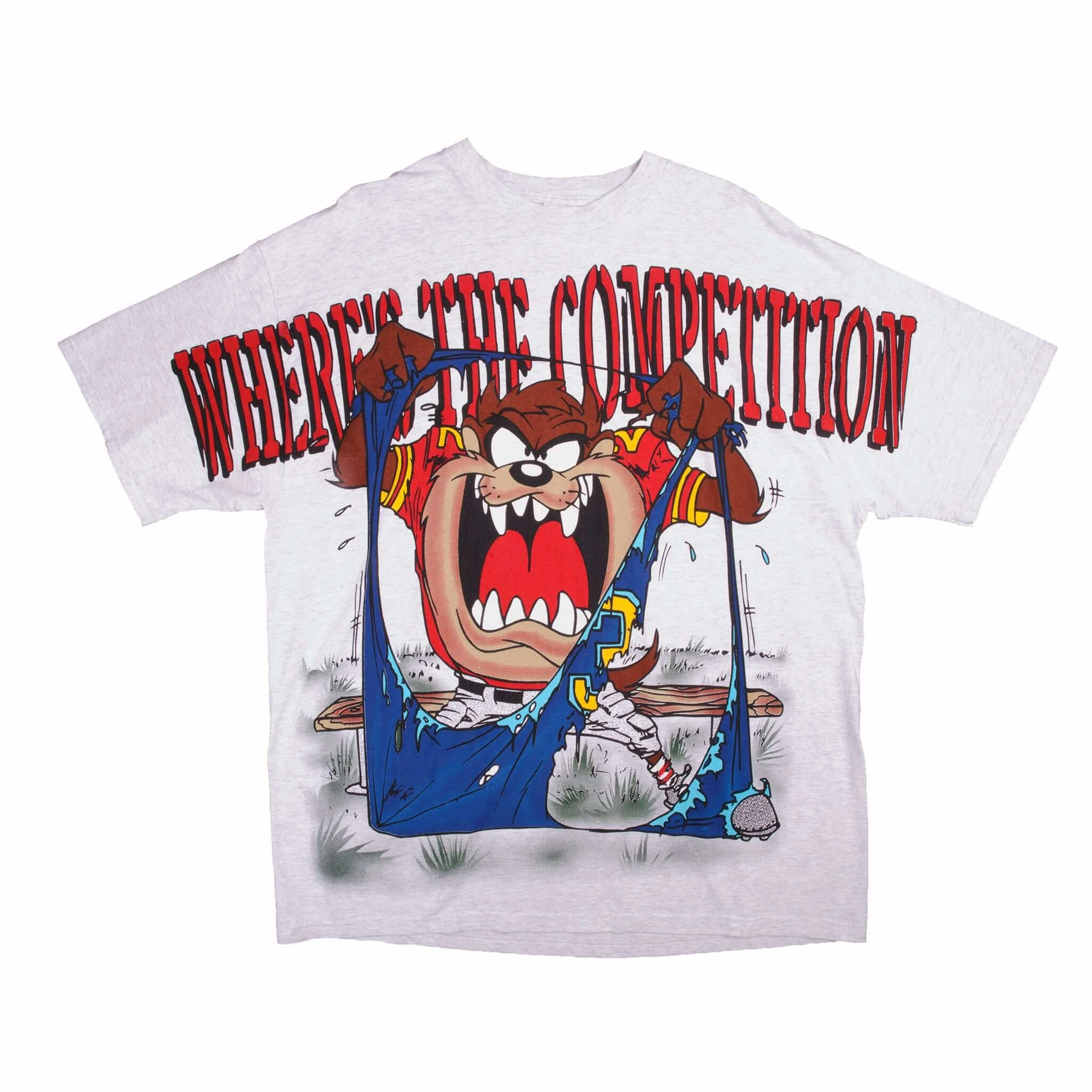 VINTAGE TAZ LOONEY TUNES  TEE SHIRT 1997 SIZE XL MADE IN USA ALL OVER PRINT