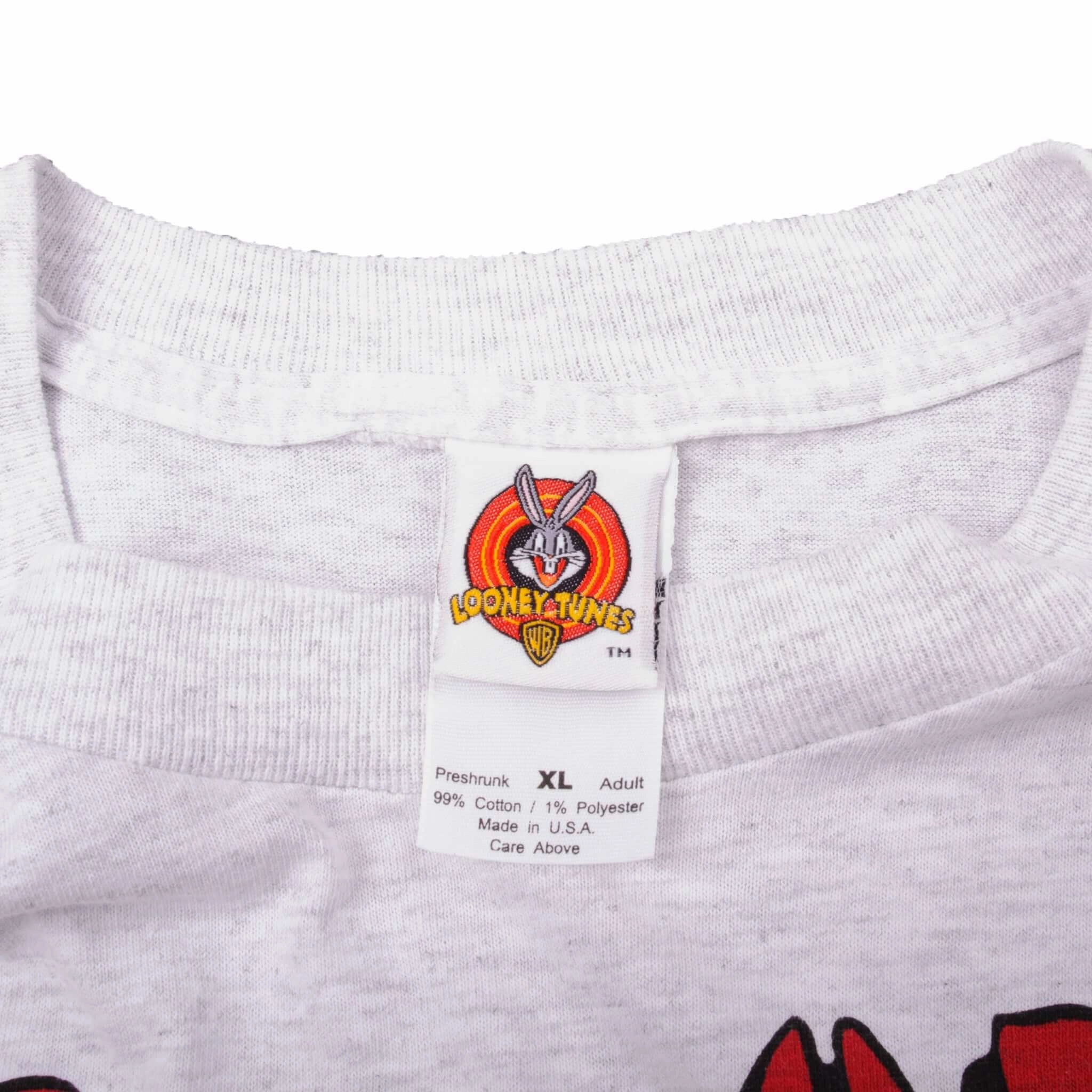 VINTAGE TAZ LOONEY TUNES  TEE SHIRT 1997 SIZE XL MADE IN USA ALL OVER PRINT