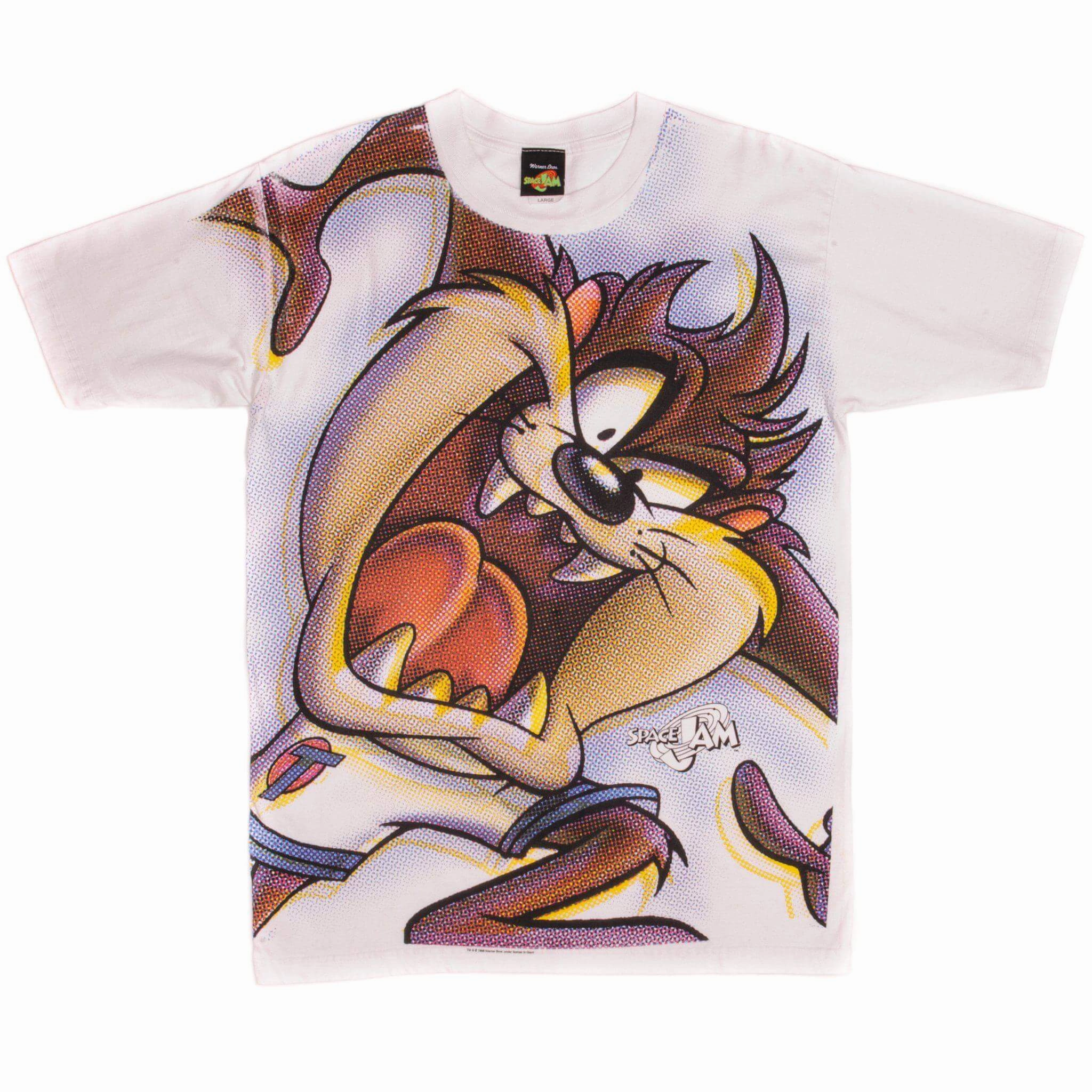 VINTAGE TAZ SPACE JAM TEE SHIRT 1996 SIZE LARGE MADE IN USA