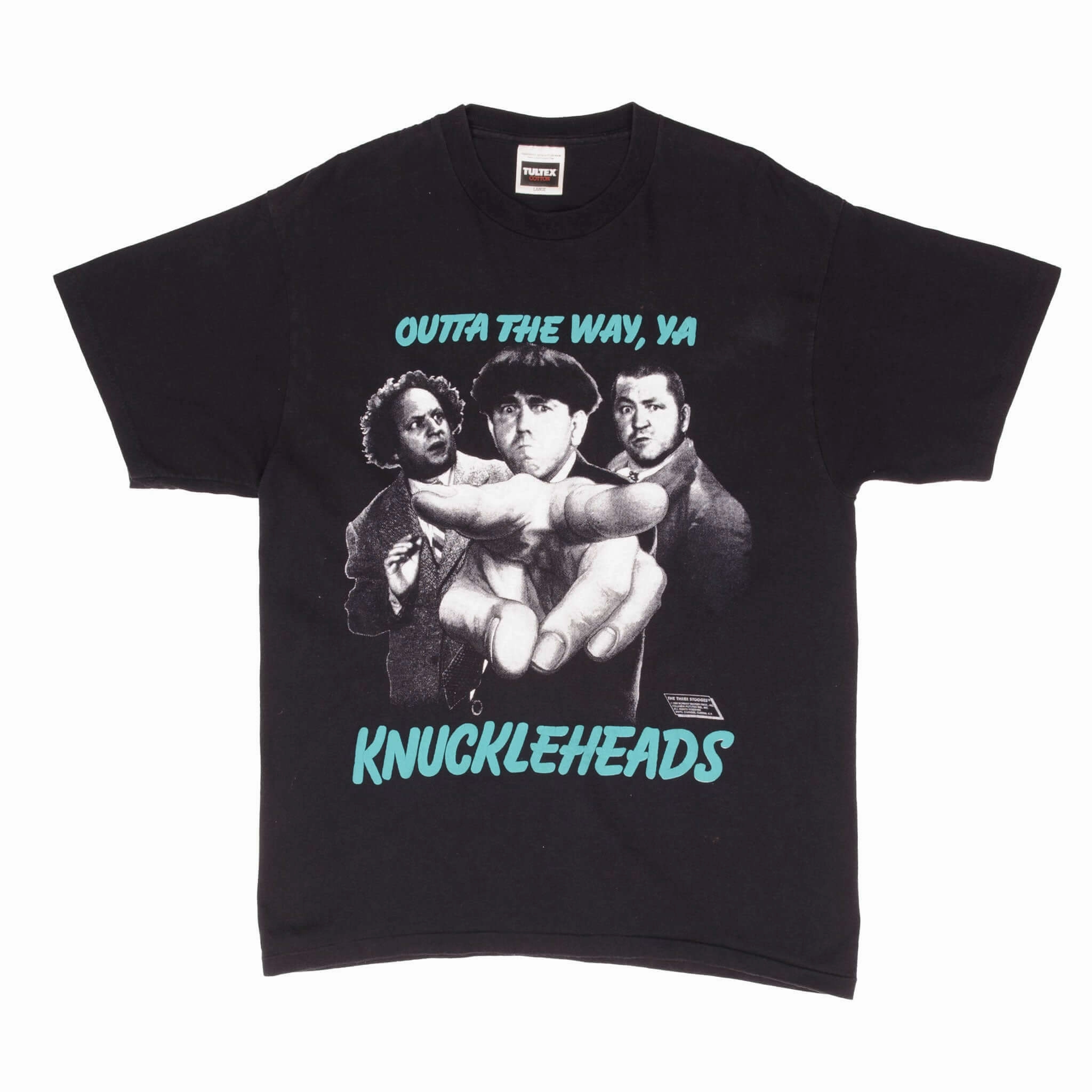 VINTAGE THE THREE STOOGES OUTTA THE WAY YA KNUCKLEHEADS 1989 TEE SHIRT MEDIUM