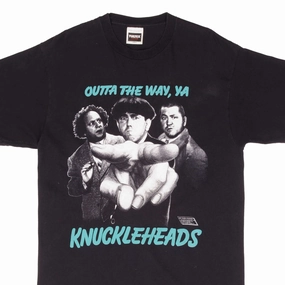 VINTAGE THE THREE STOOGES OUTTA THE WAY YA KNUCKLEHEADS 1989 TEE SHIRT MEDIUM