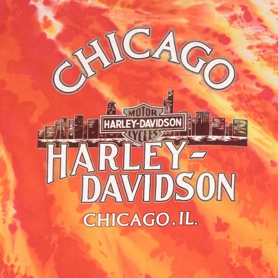 VINTAGE TIE DYE HARLEY DAVIDSON CHICAGO 1994 TEE SHIRT SIZE XL MADE IN USA