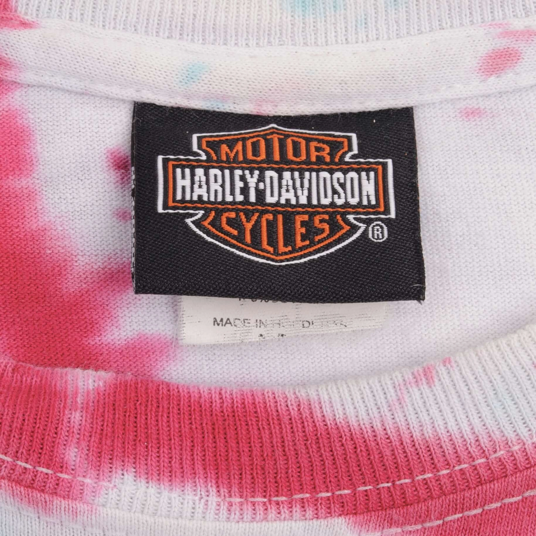 VINTAGE TIE DYE HARLEY DAVIDSON EAGLE TEE SHIRT 1990S SIZE MEDIUM