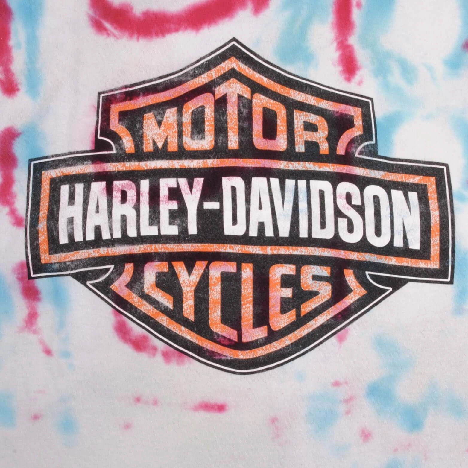 VINTAGE TIE DYE HARLEY DAVIDSON EAGLE TEE SHIRT 1990S SIZE MEDIUM