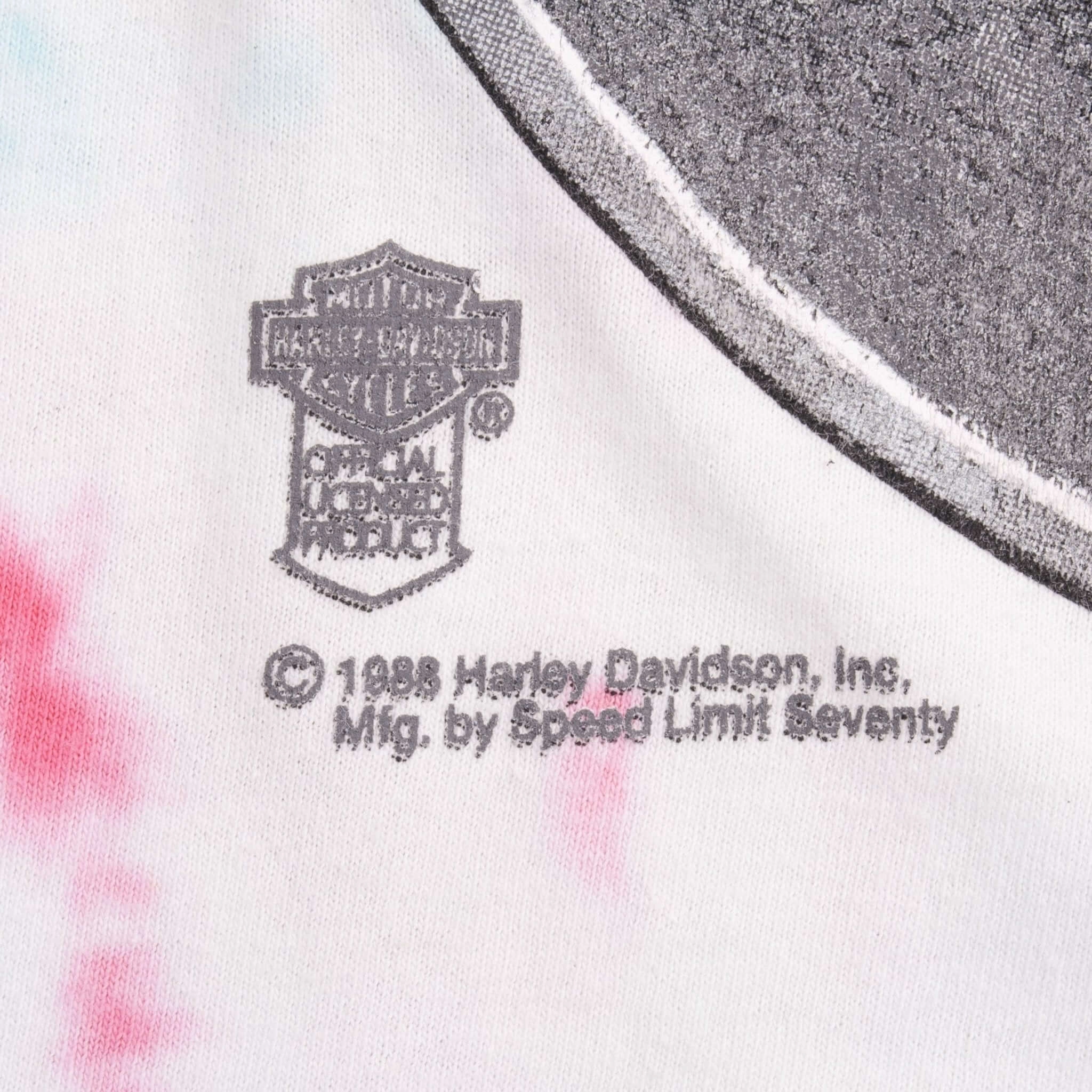 VINTAGE TIE DYE HARLEY DAVIDSON EAGLE TEE SHIRT 1990S SIZE MEDIUM
